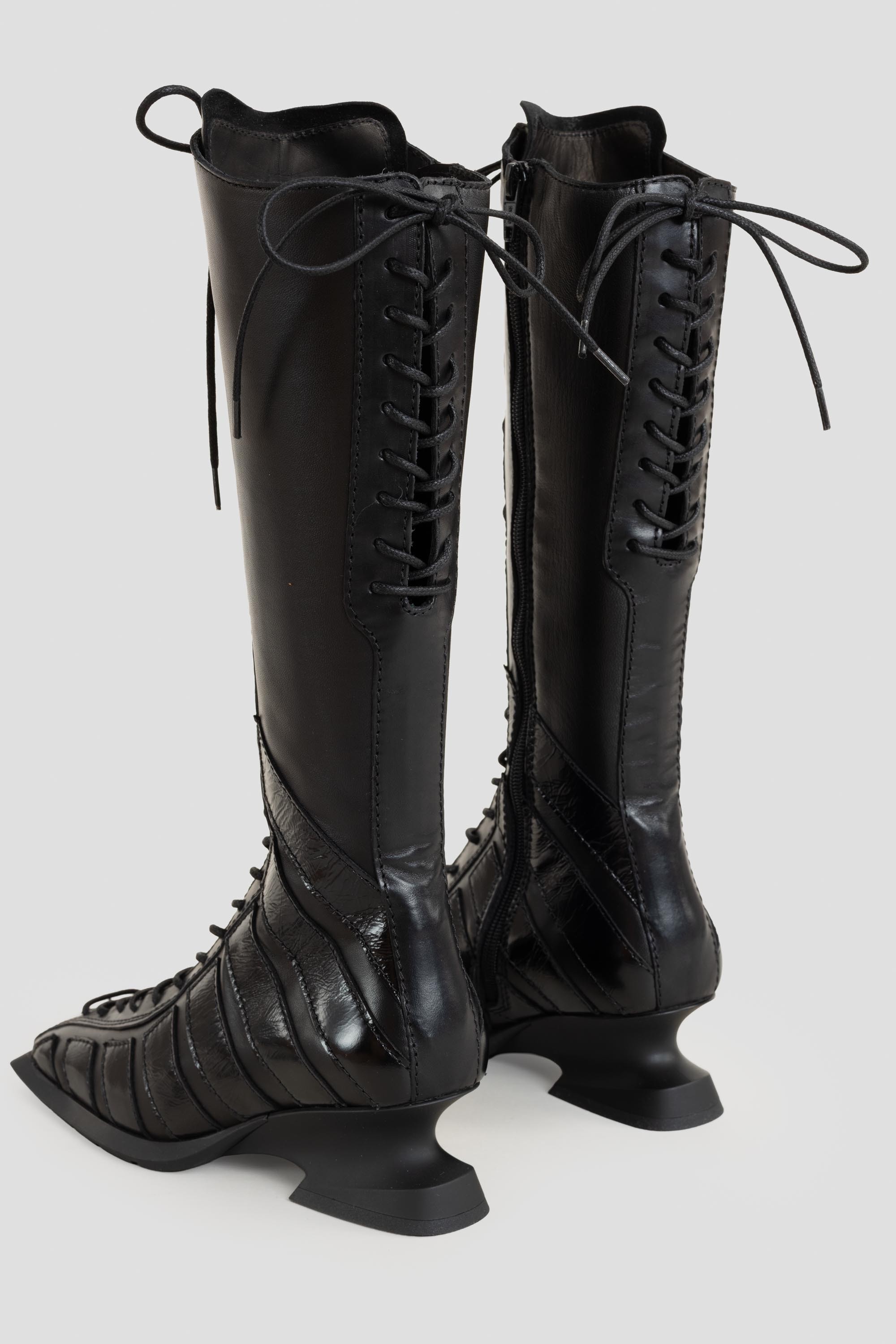 Nelly Wedge Tall Boots Black