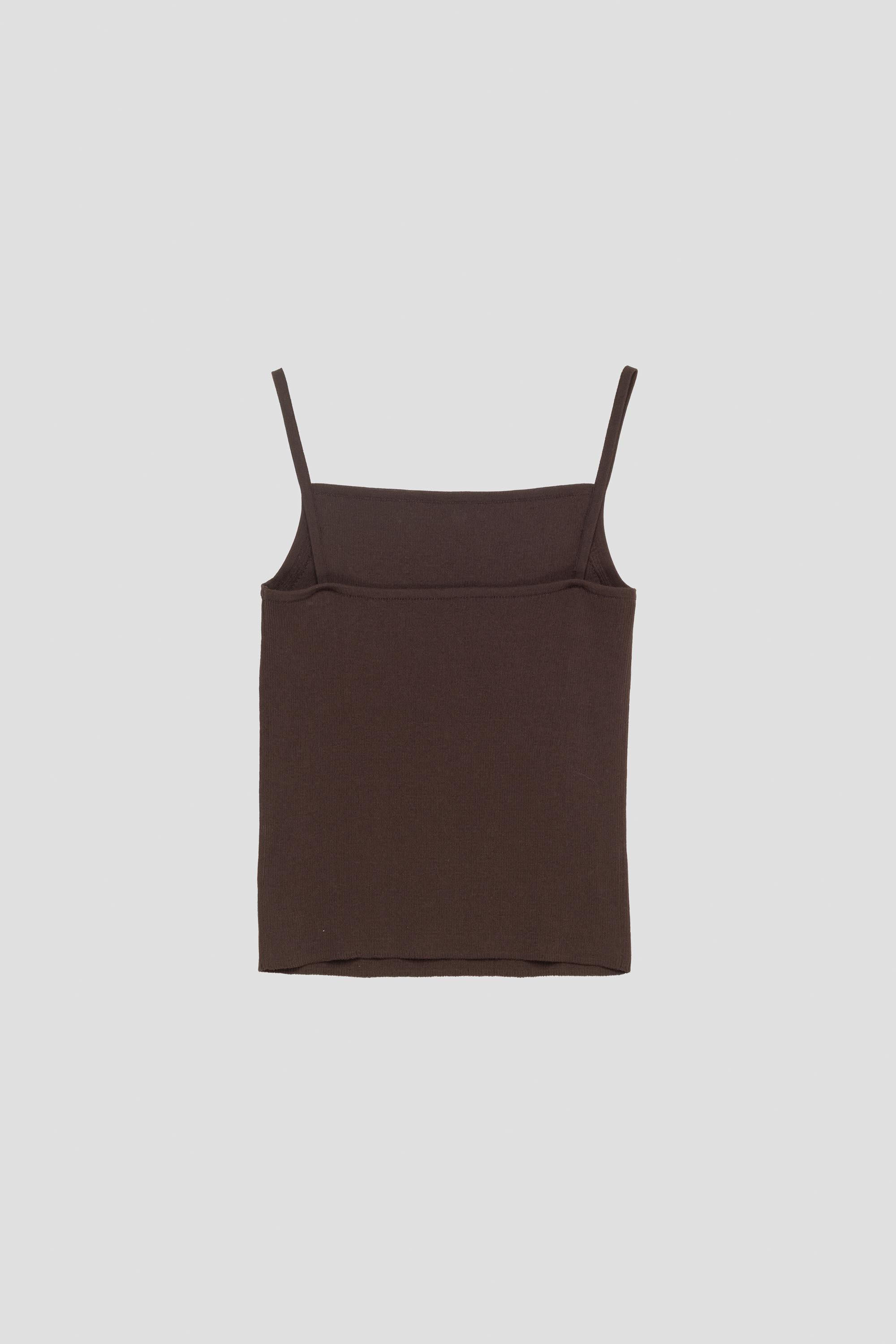 Knit Sleeveless Top Brown
