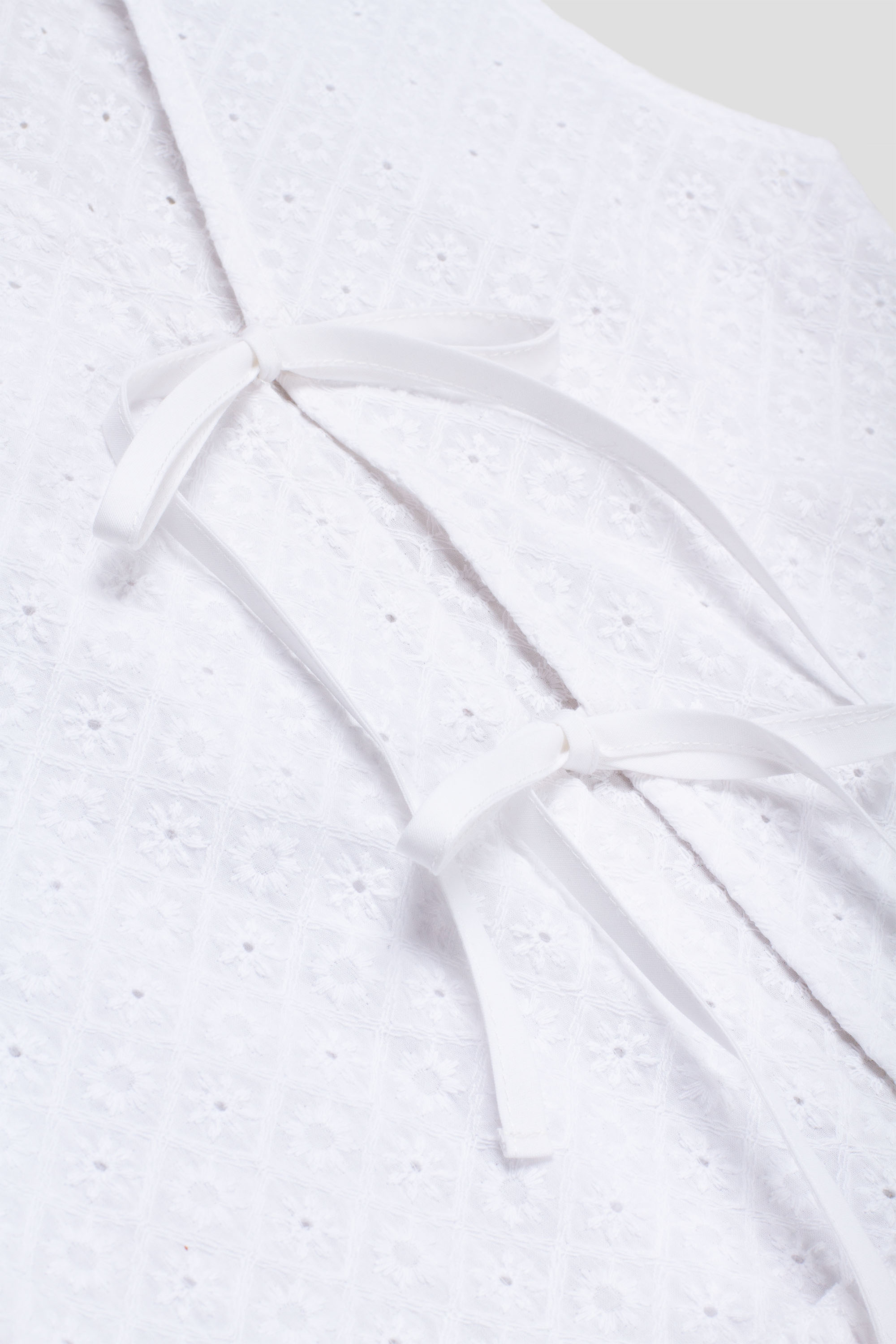 Broderie Ruffle Shirt White