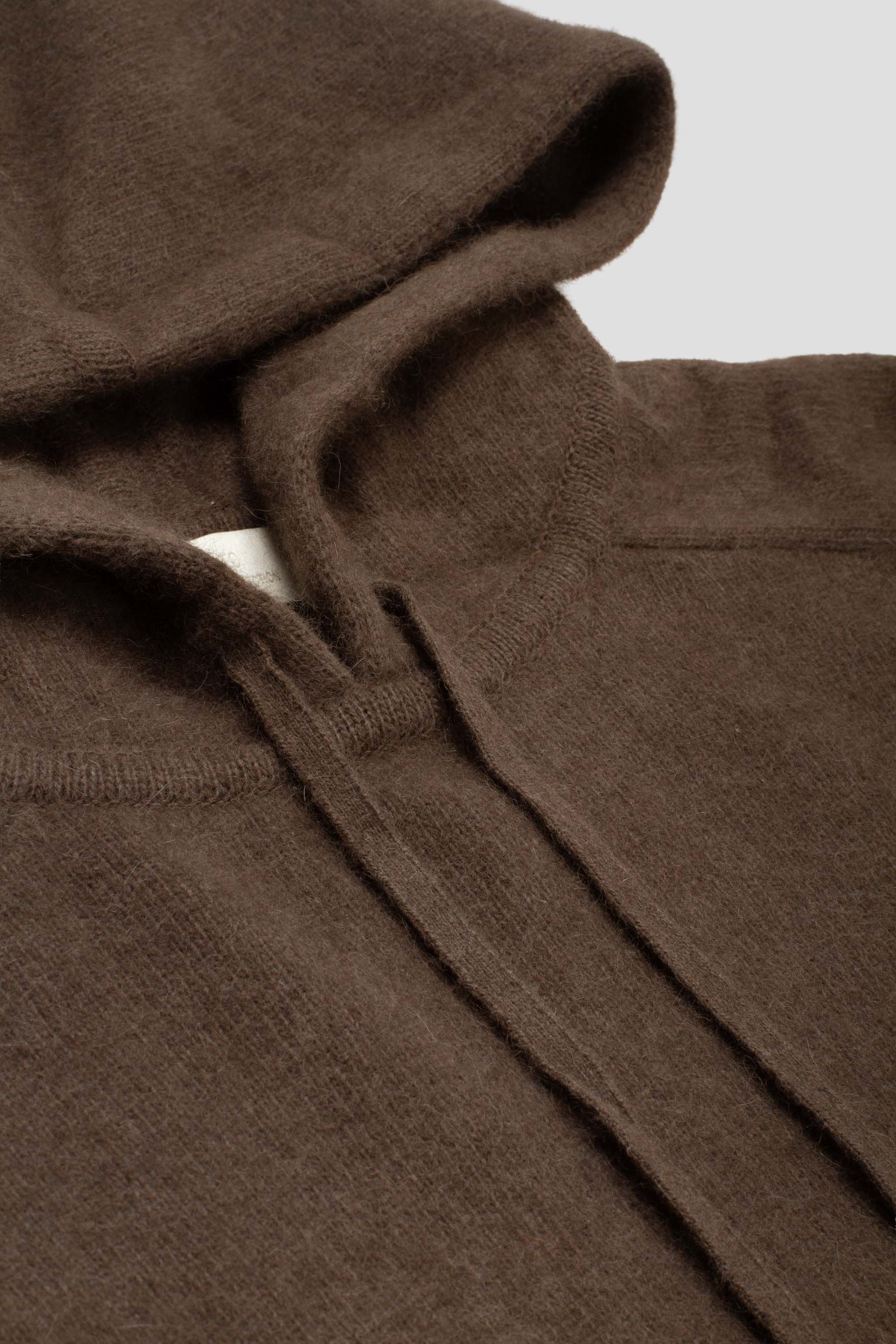 Racoon Hoodie Knit Brown