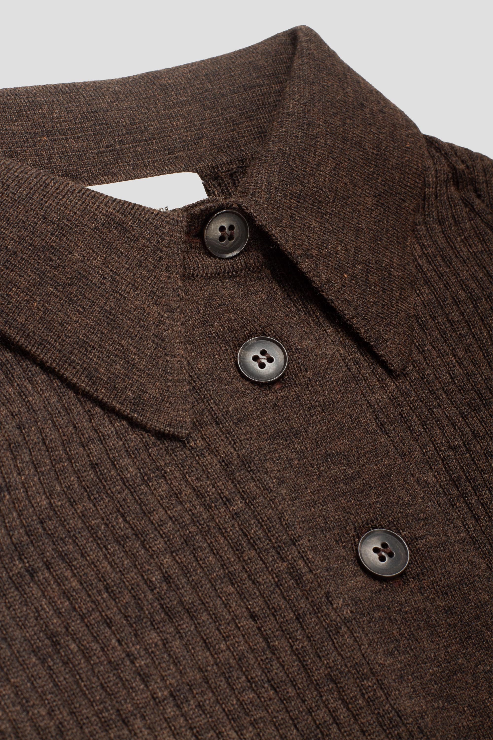Women's Knitted Rib Shirt Dark Brown