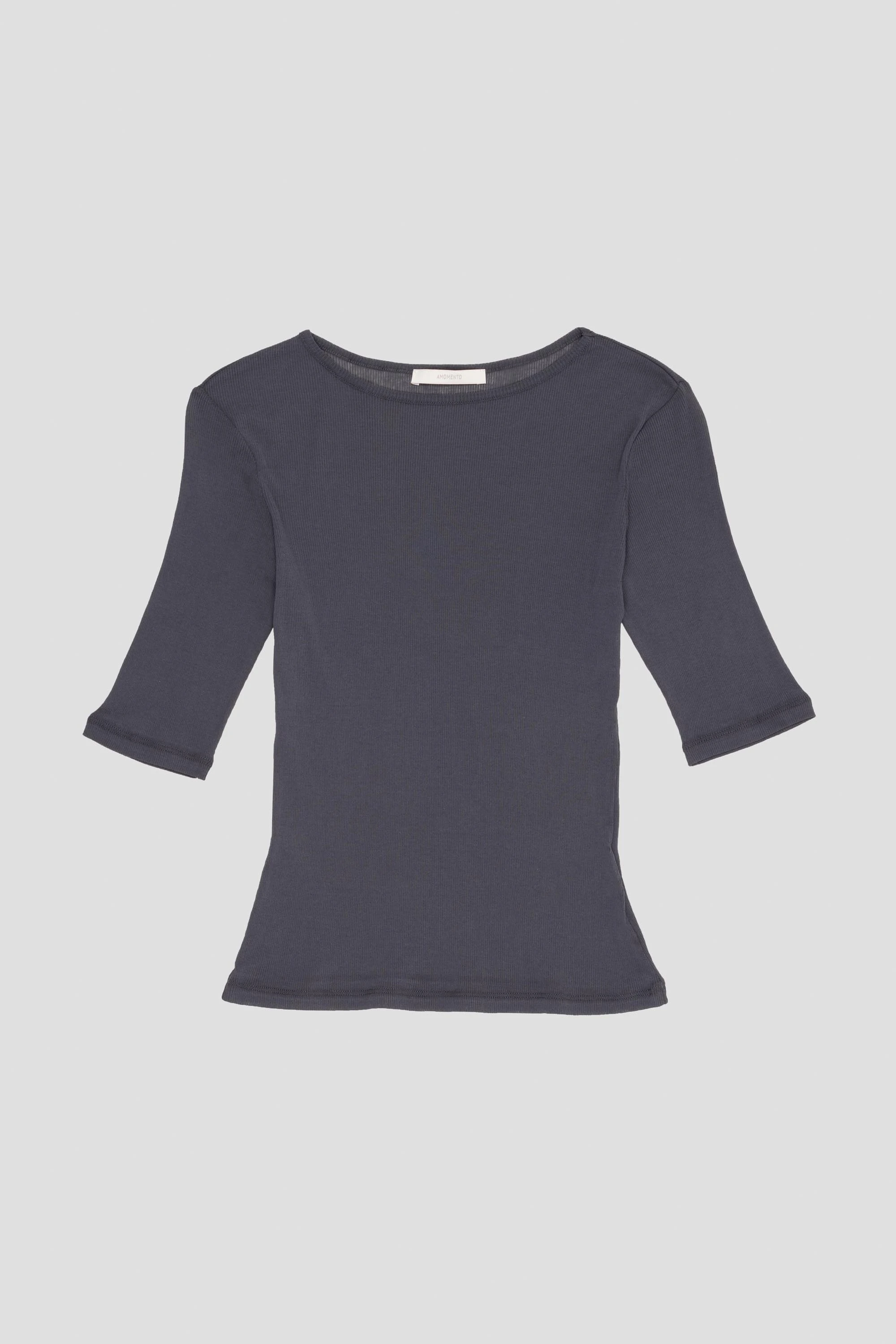 Round Short Sleeve T-Shirt Charcoal