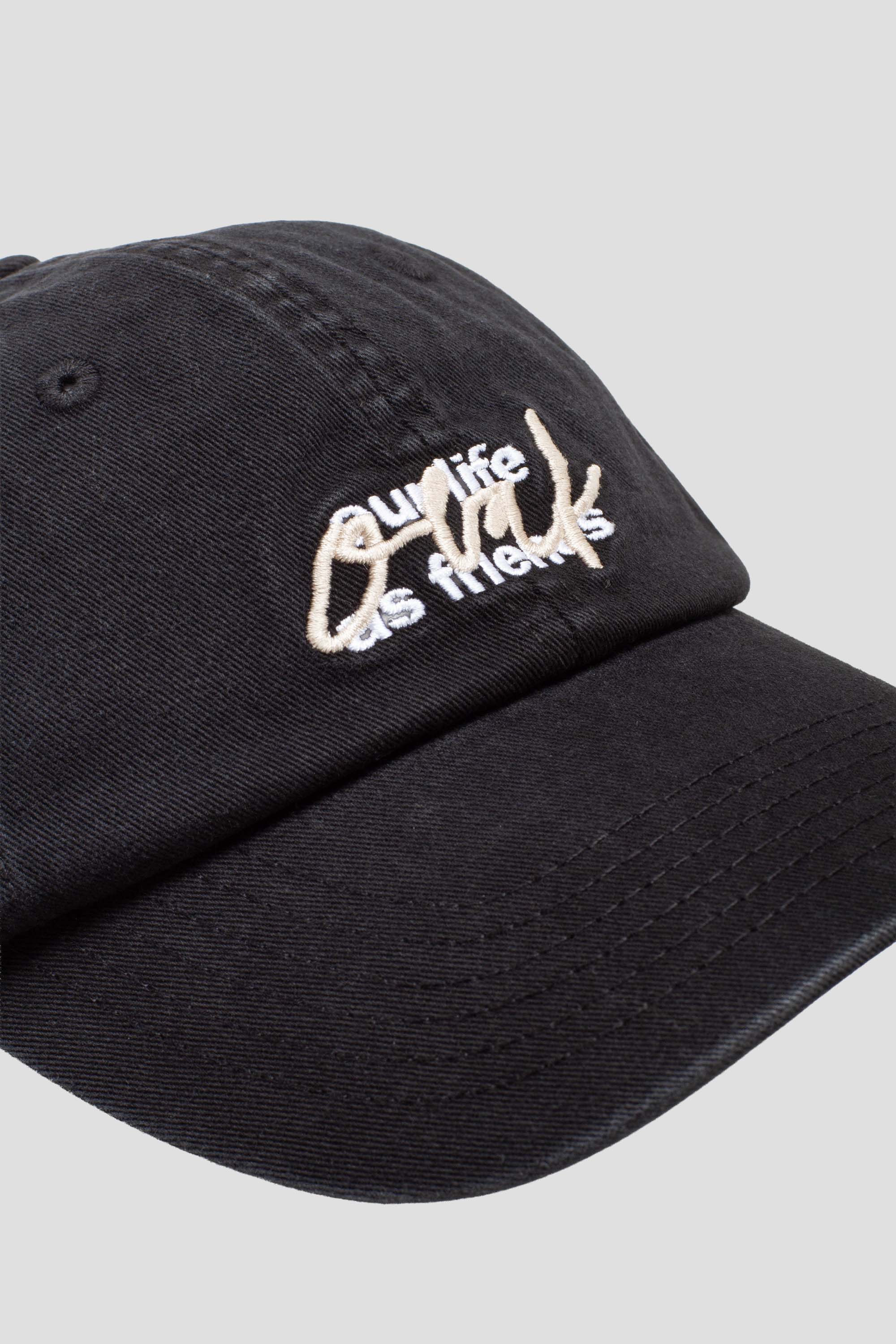 Script Logo Washed Cap Black