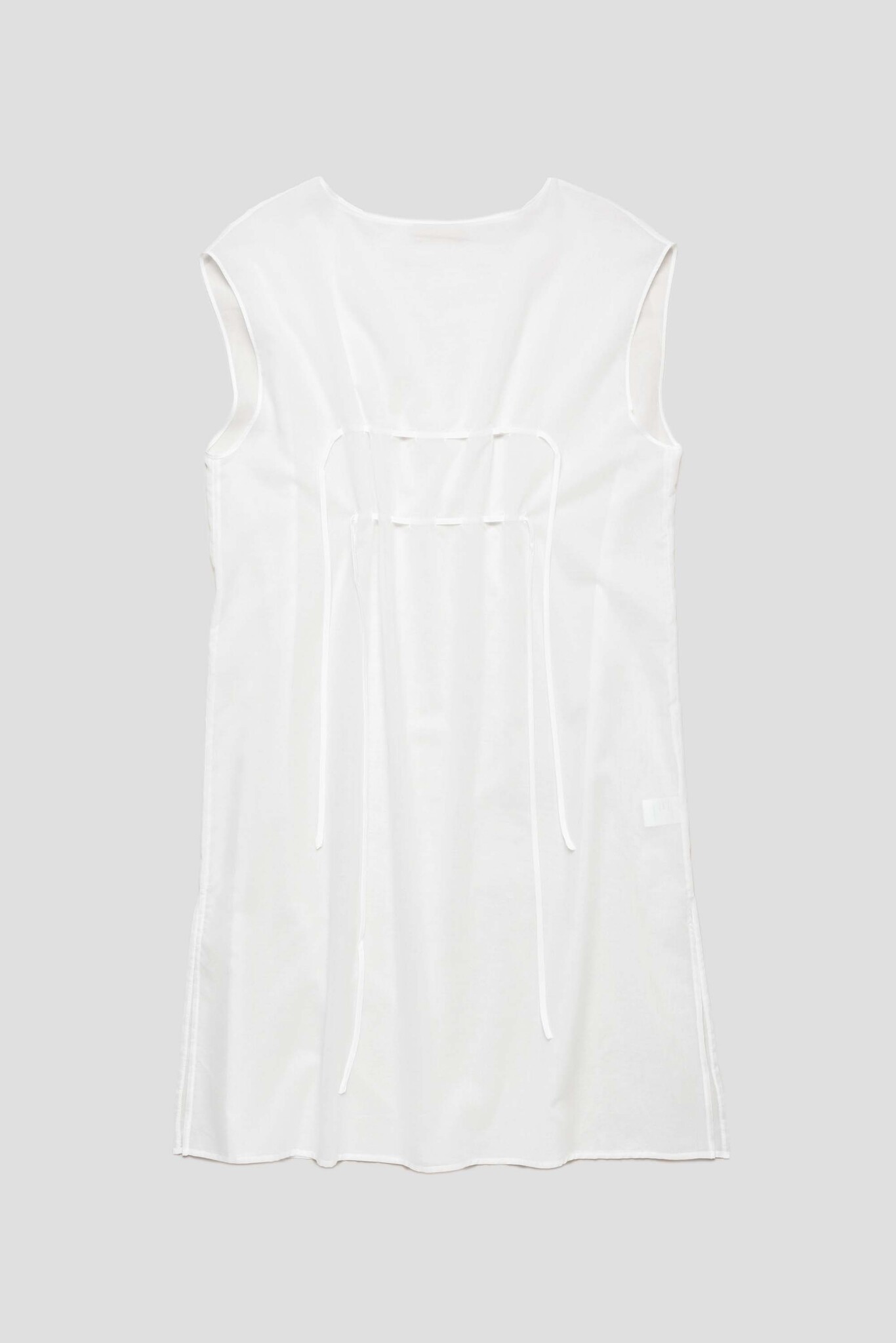 Sheer Drawstring Dress White
