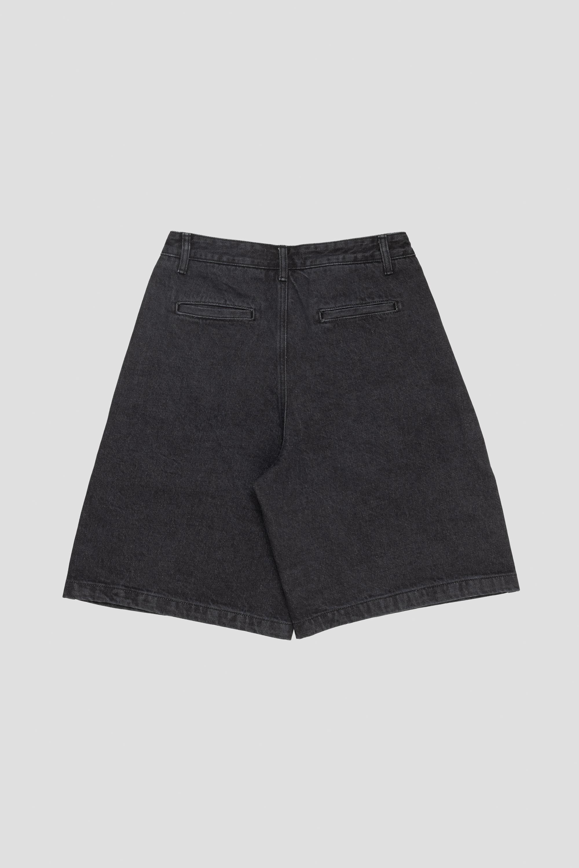 Mens Cut-Out Pocket Denim Shorts Black