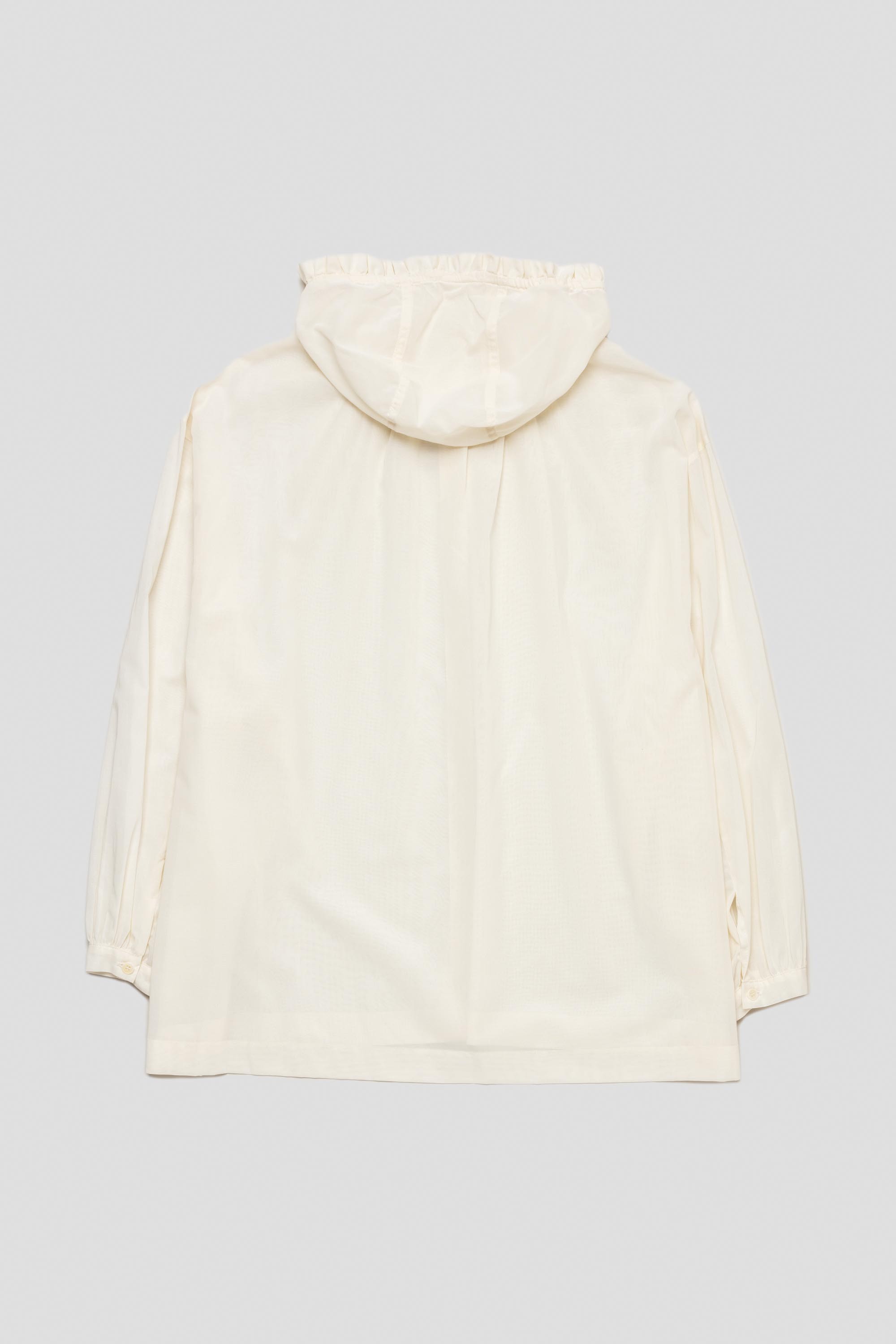 Frill Hooded Shirt Ivory