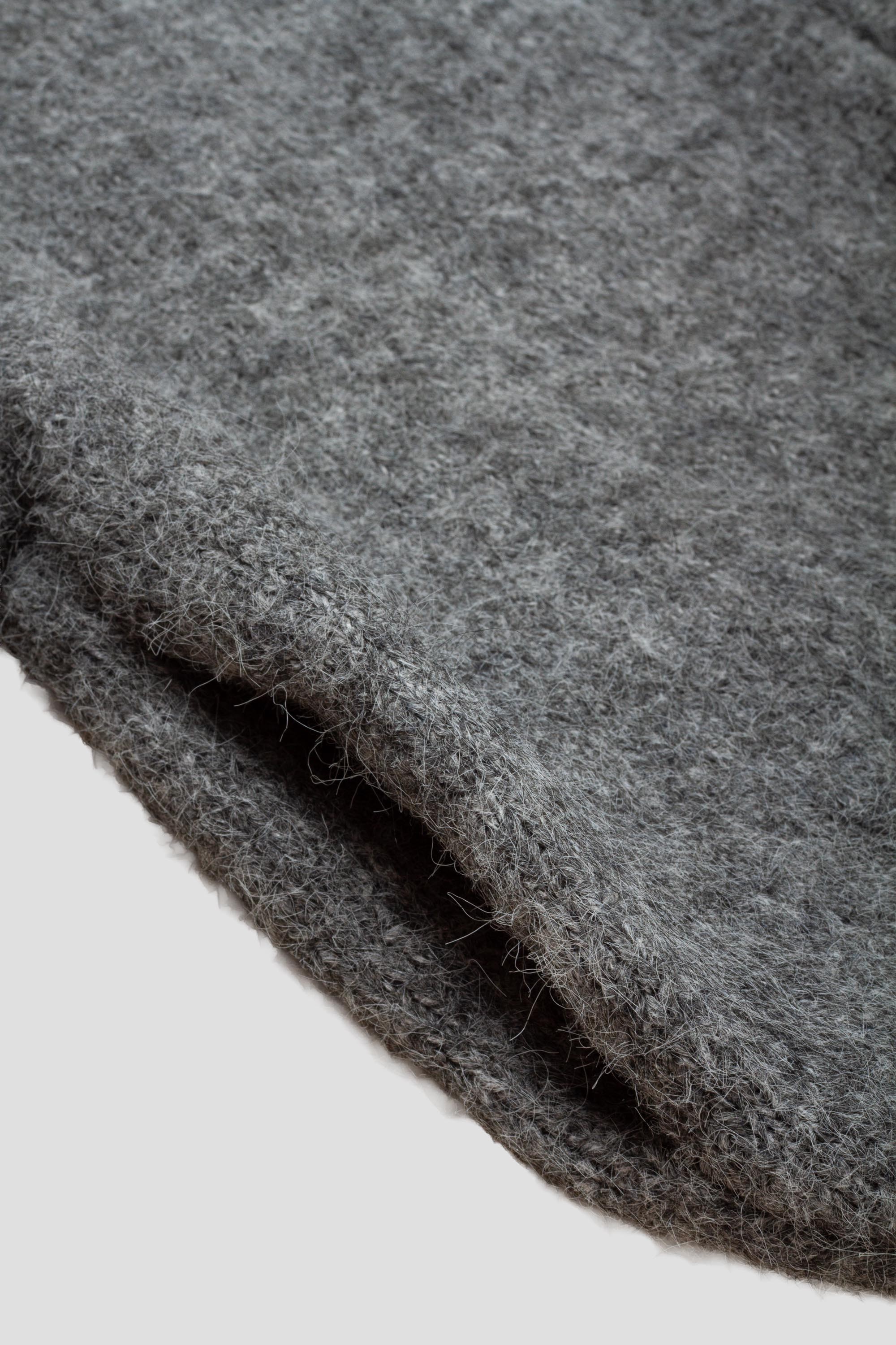 Mohair Button Hoodie Stone