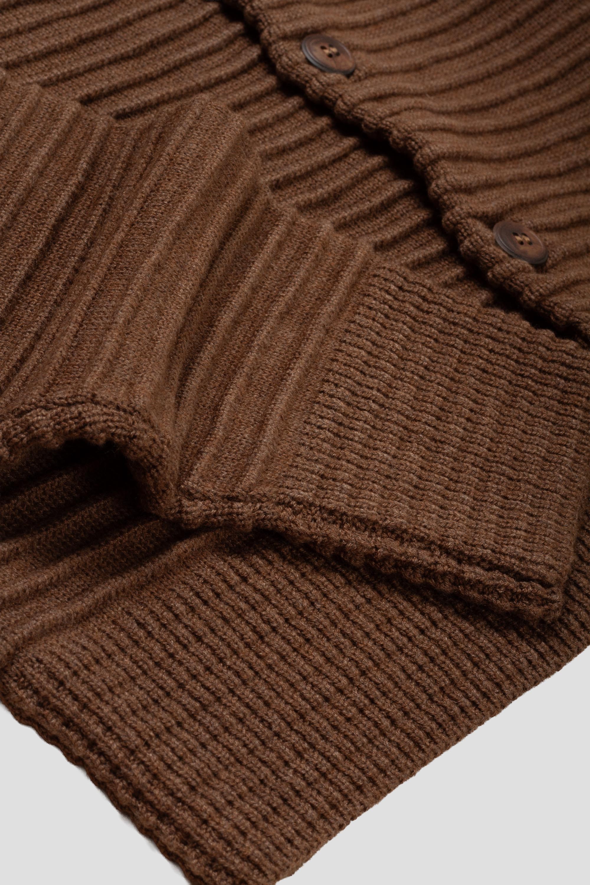 Wool Lapel Sweater Chestnut
