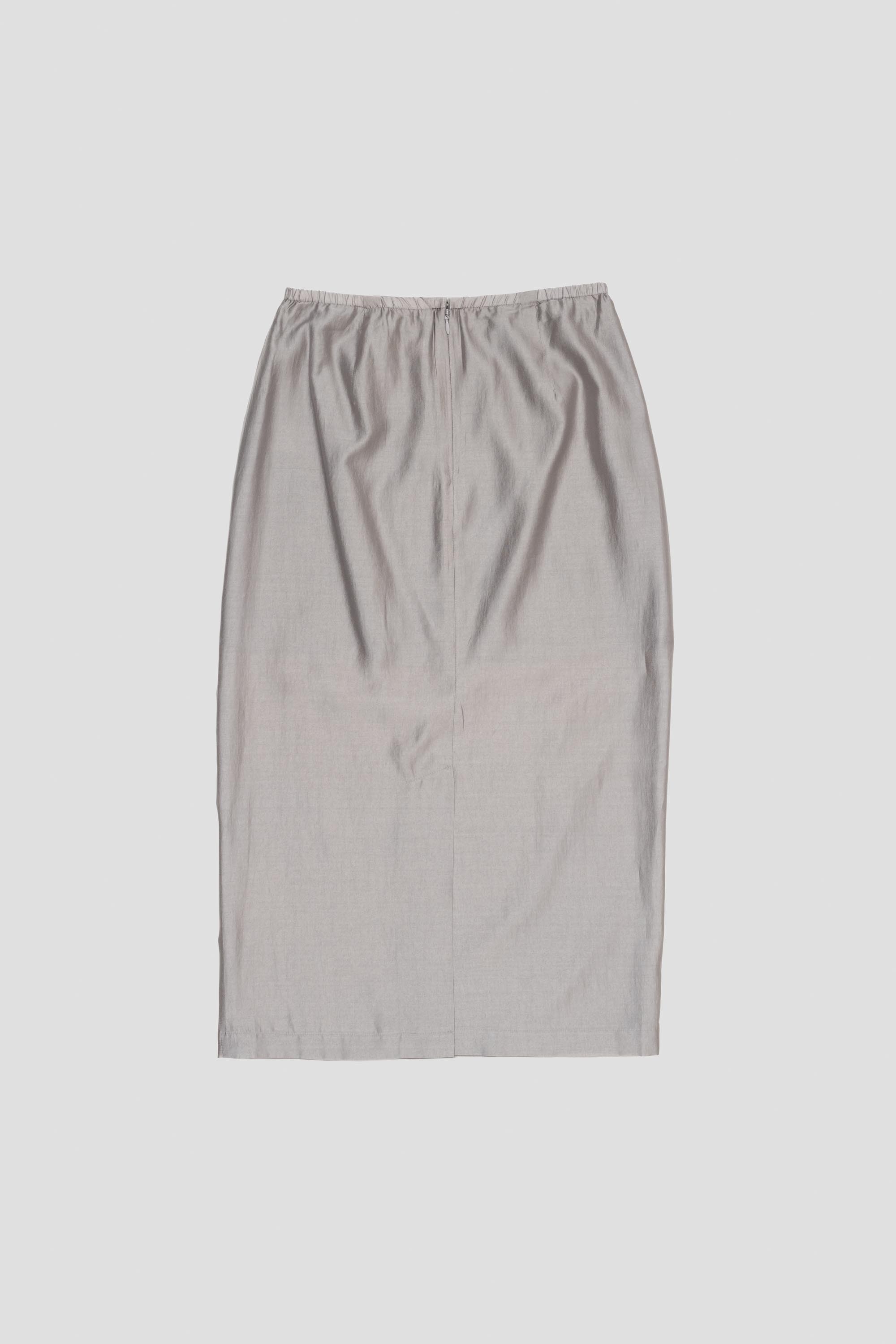 Silky Midi Skirt Grey
