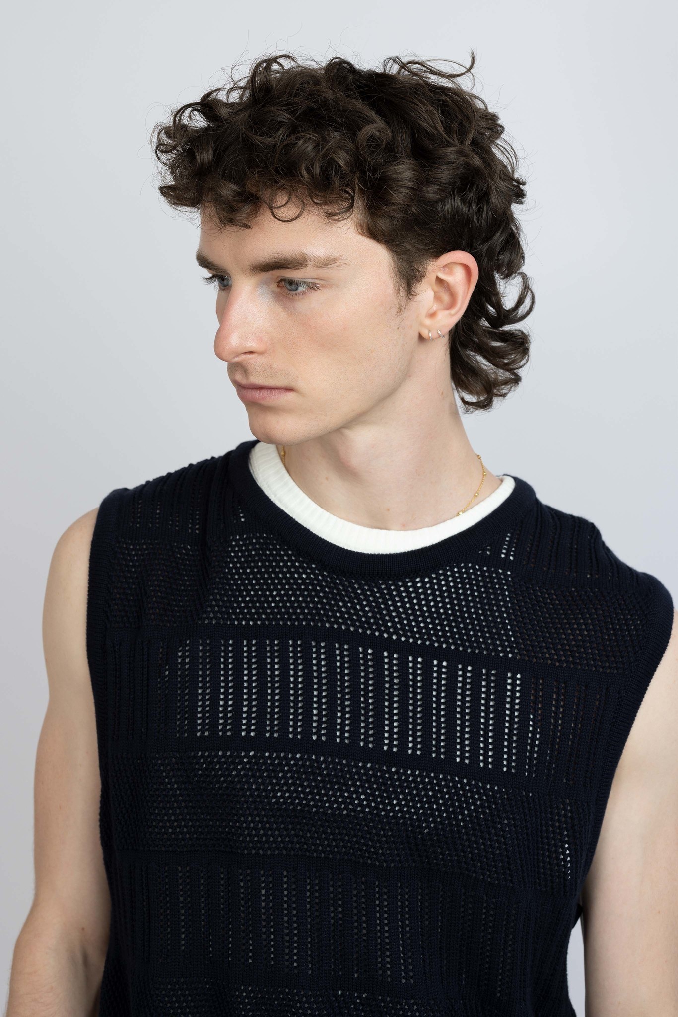 Typo Knit Vest Midnight