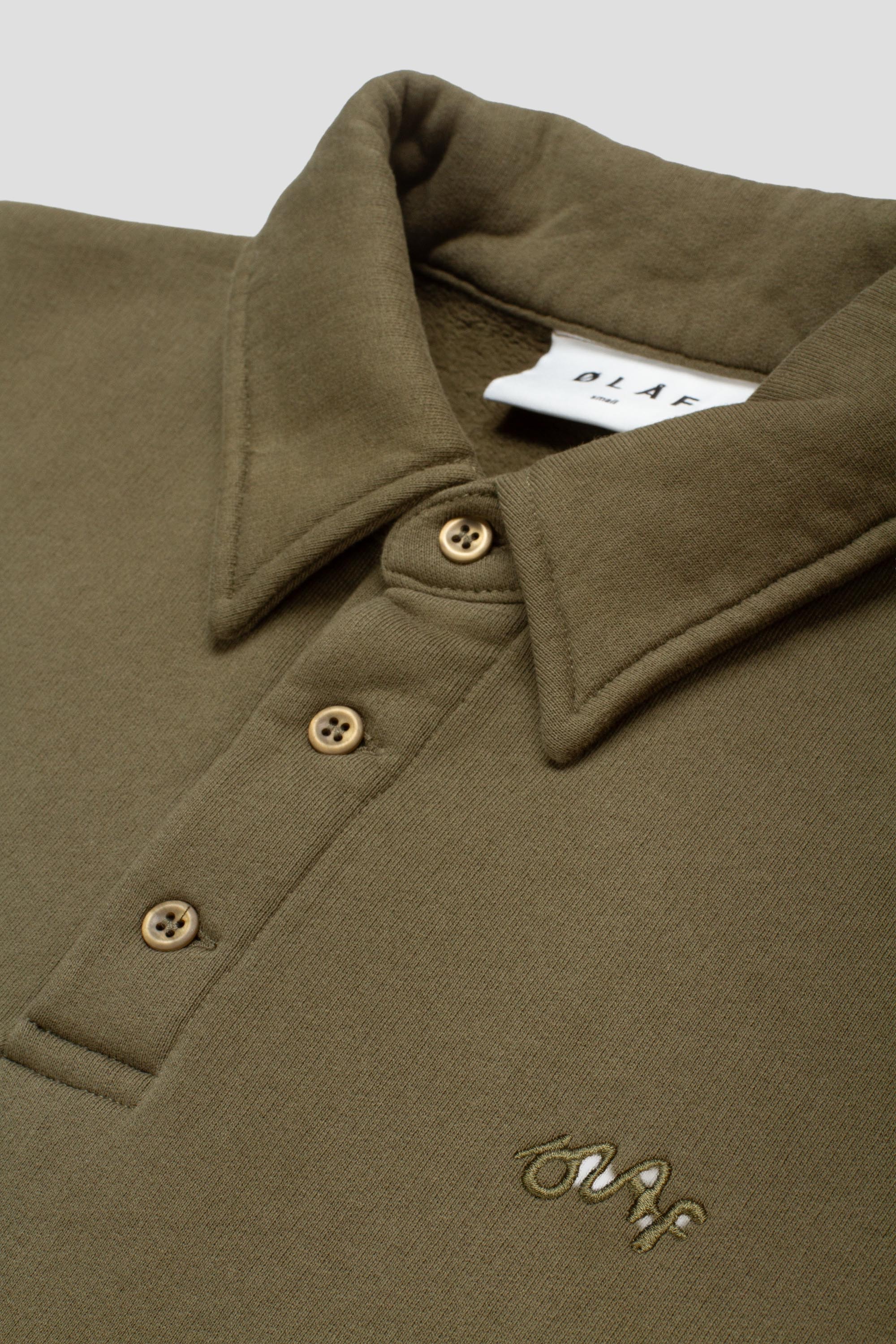 Signature Oversized Polo Olive Night