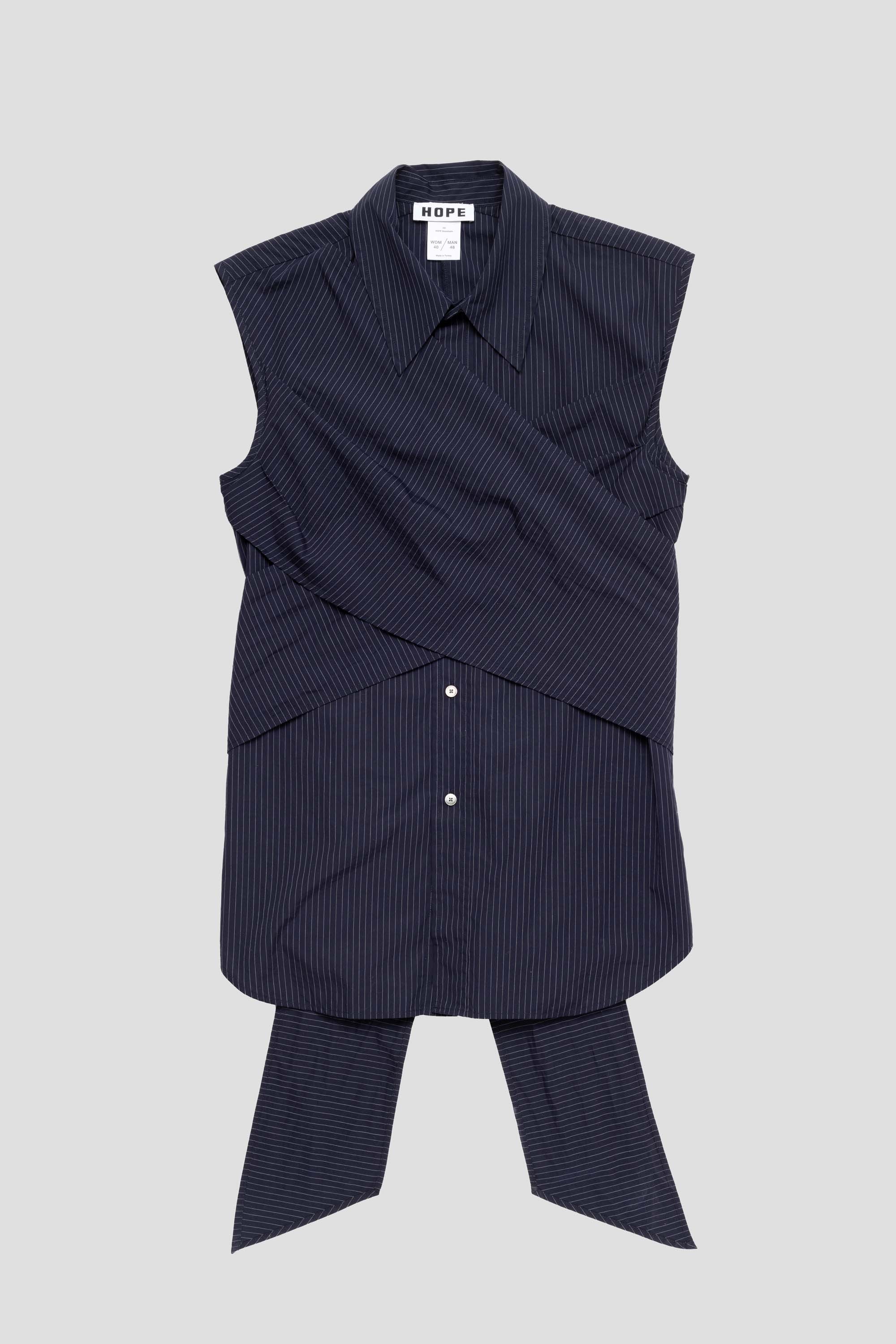 Twisted Top Dark Navy Pinstripe