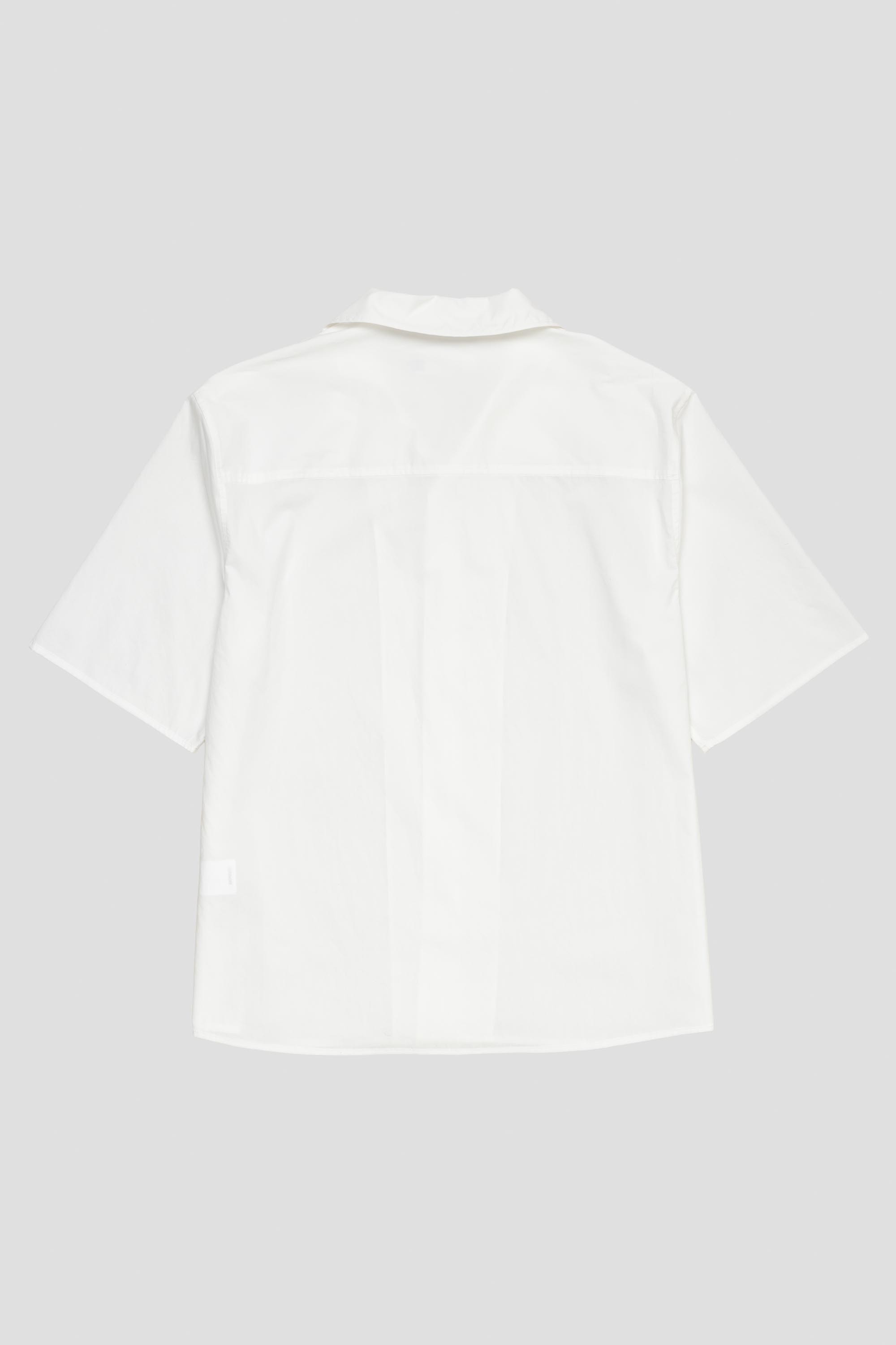 Open Collar Half Shirt White