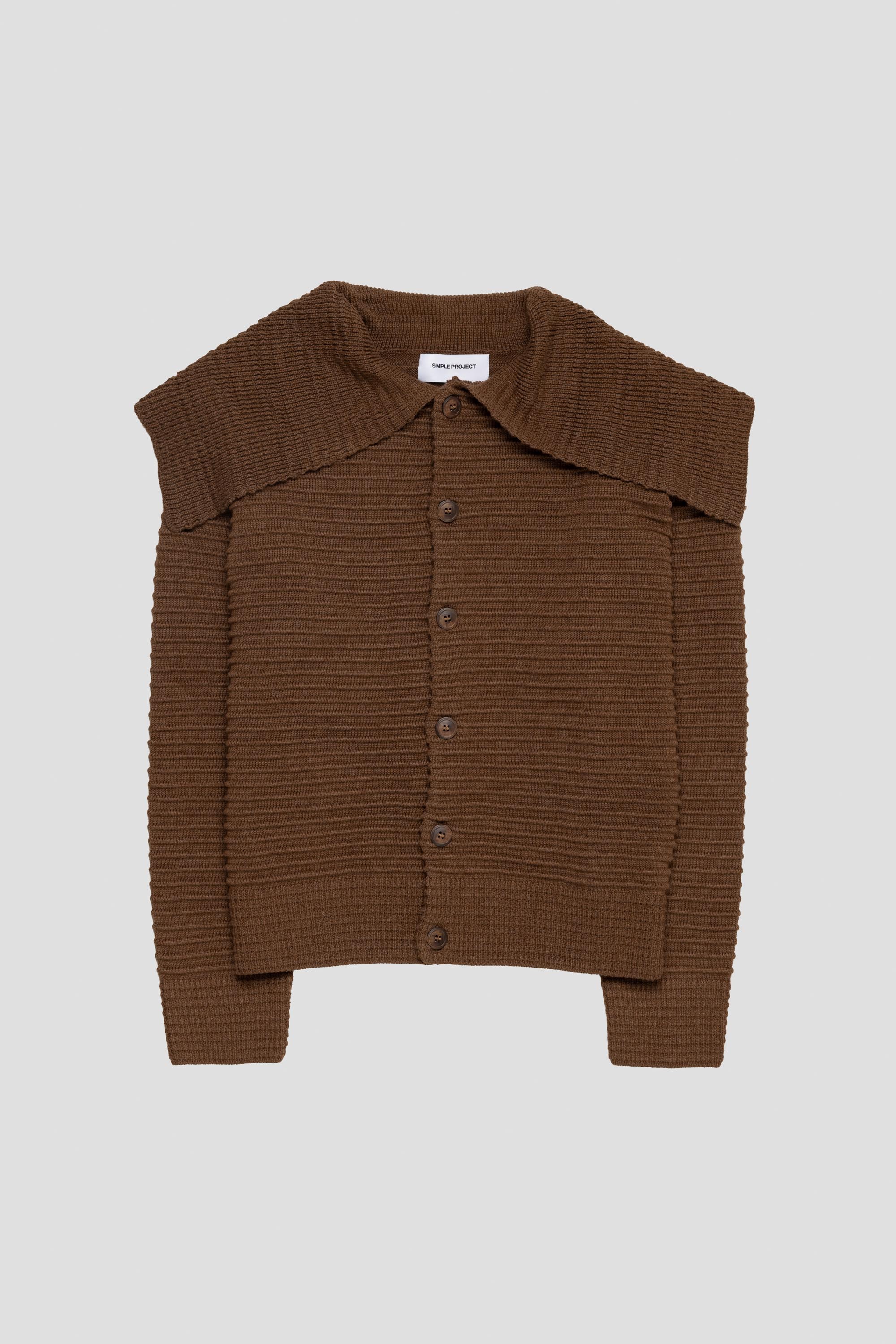 Wool Lapel Sweater Chestnut