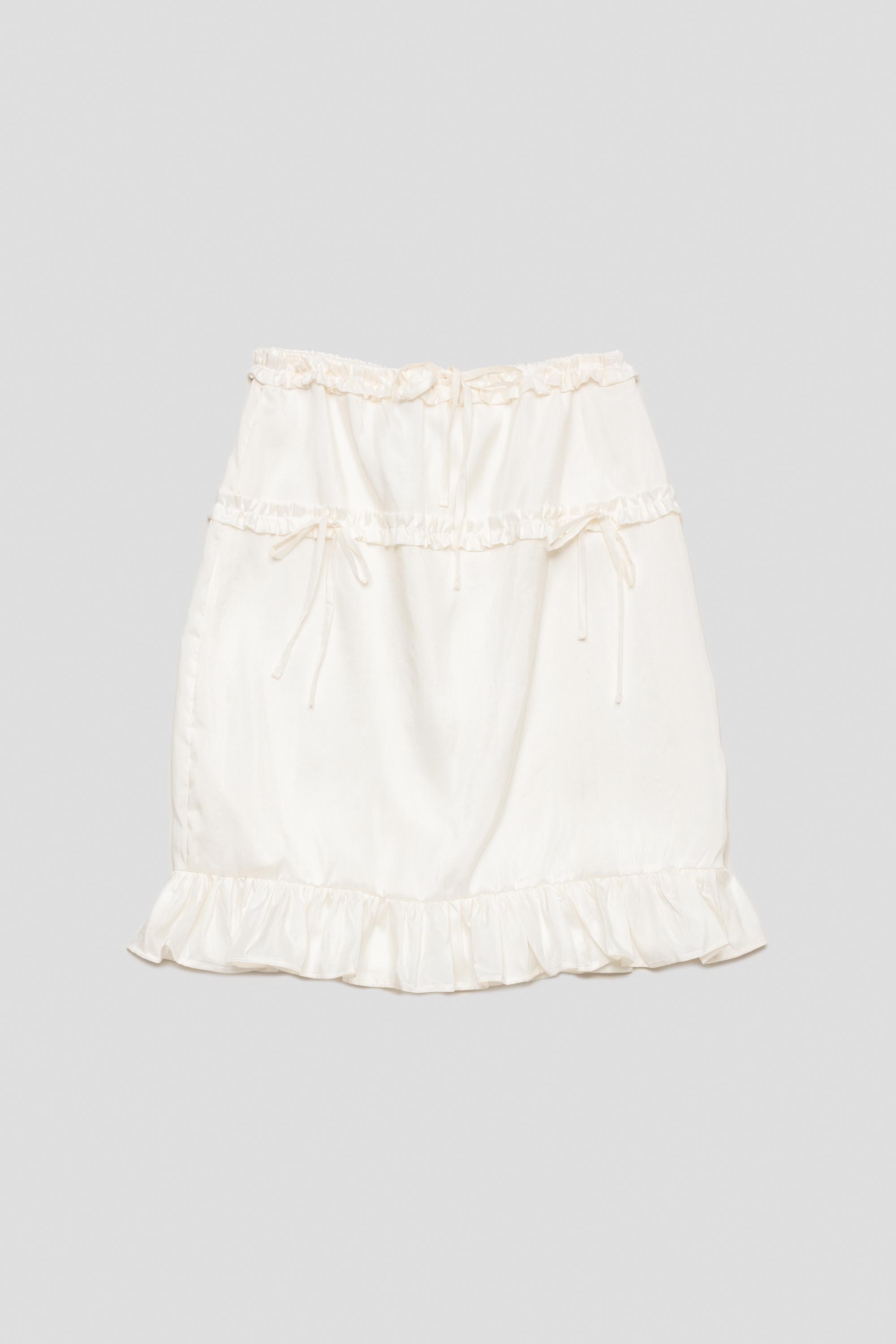 Ruffle Skirt Silk Ivory