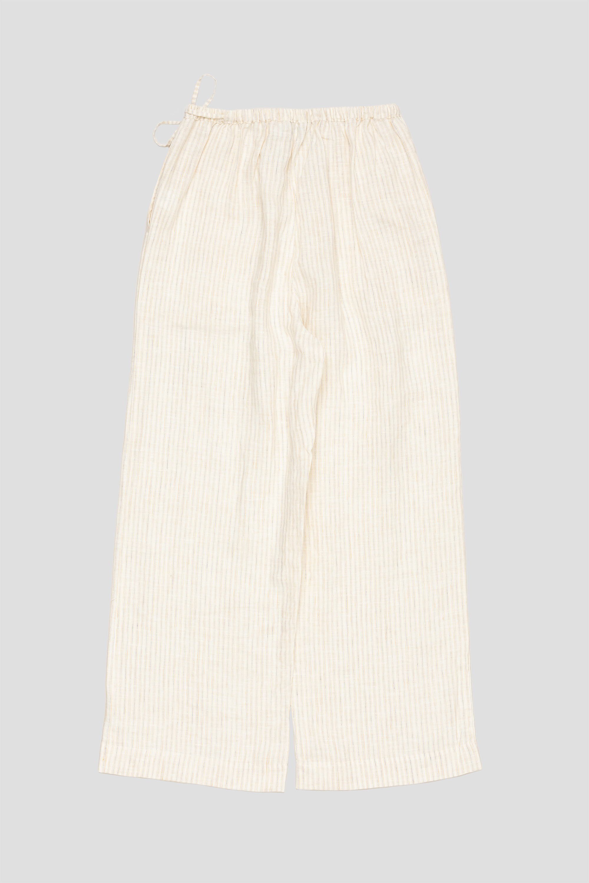 Tie Split Pants Linen Story Stripe