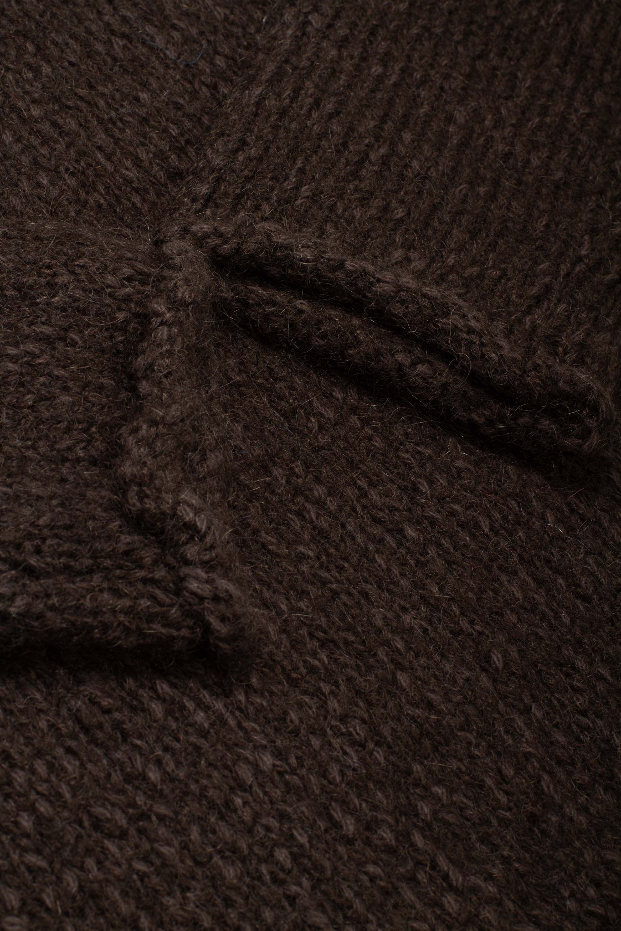 Hairy Slub Pullover Dark Brown