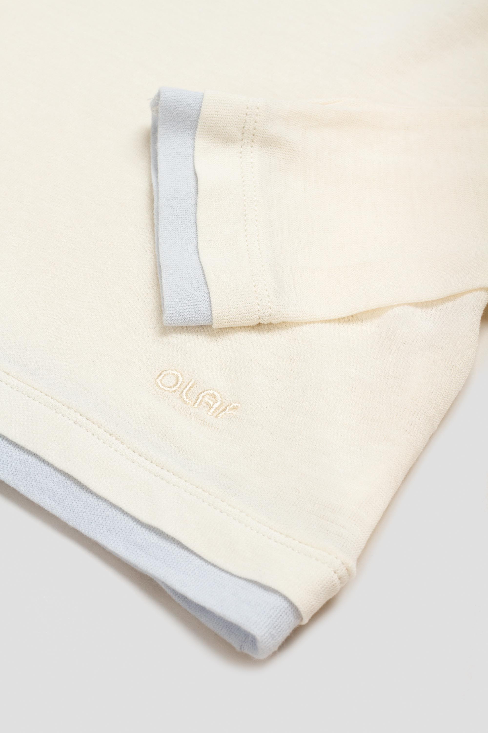 Women's Retro Logo Double Layer Top LS Off White