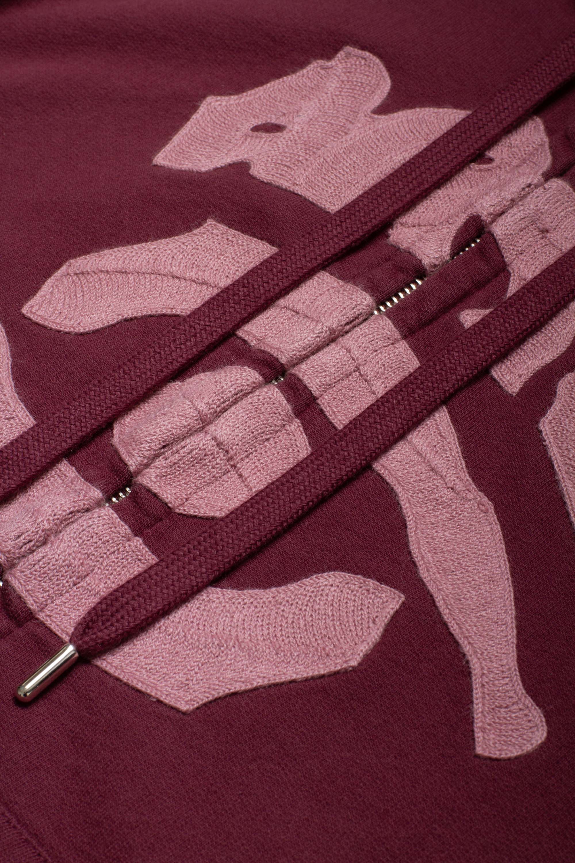 Eye Front Zip Hoodie Bordeaux