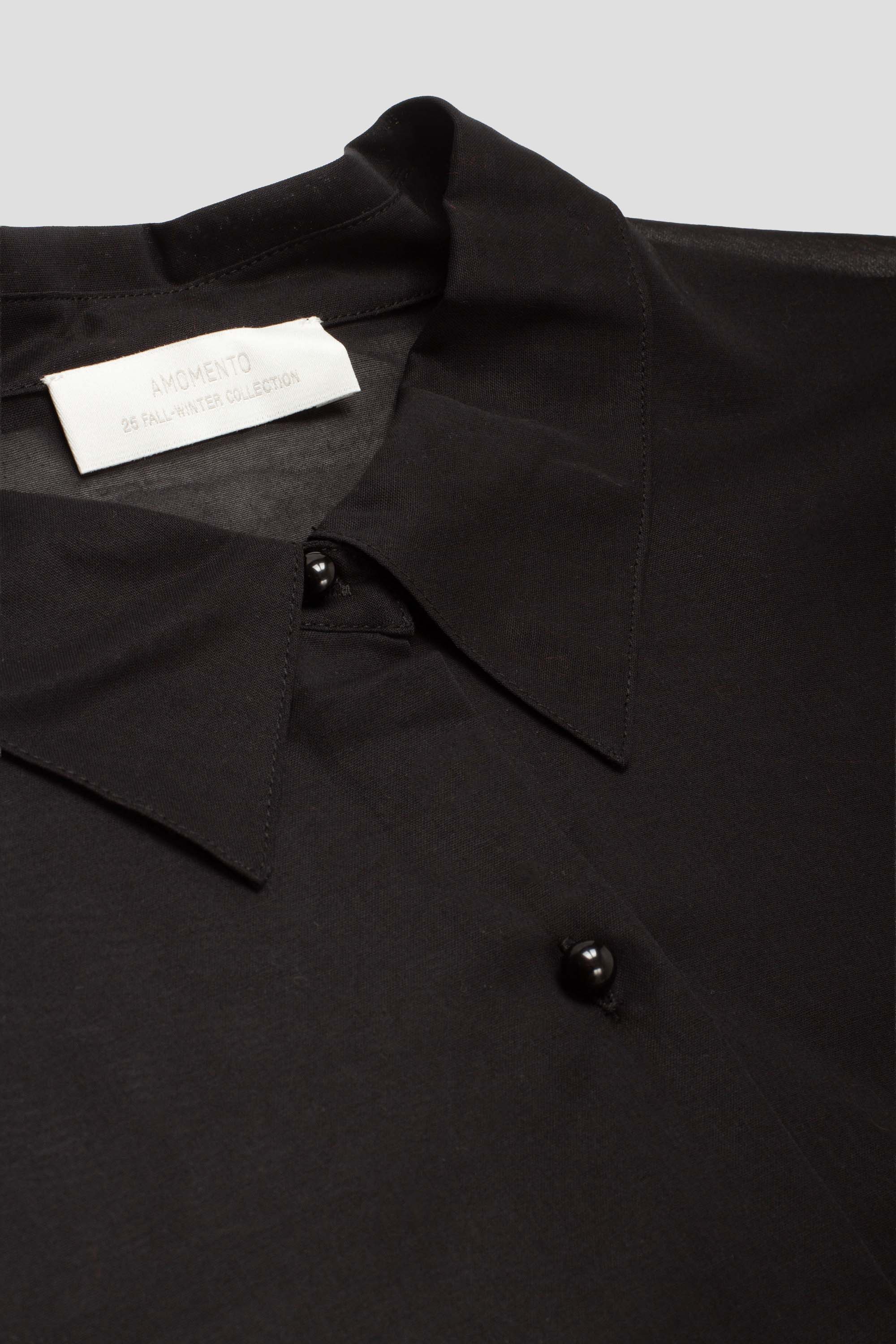 Sheer Cotton Classic Shirt Black