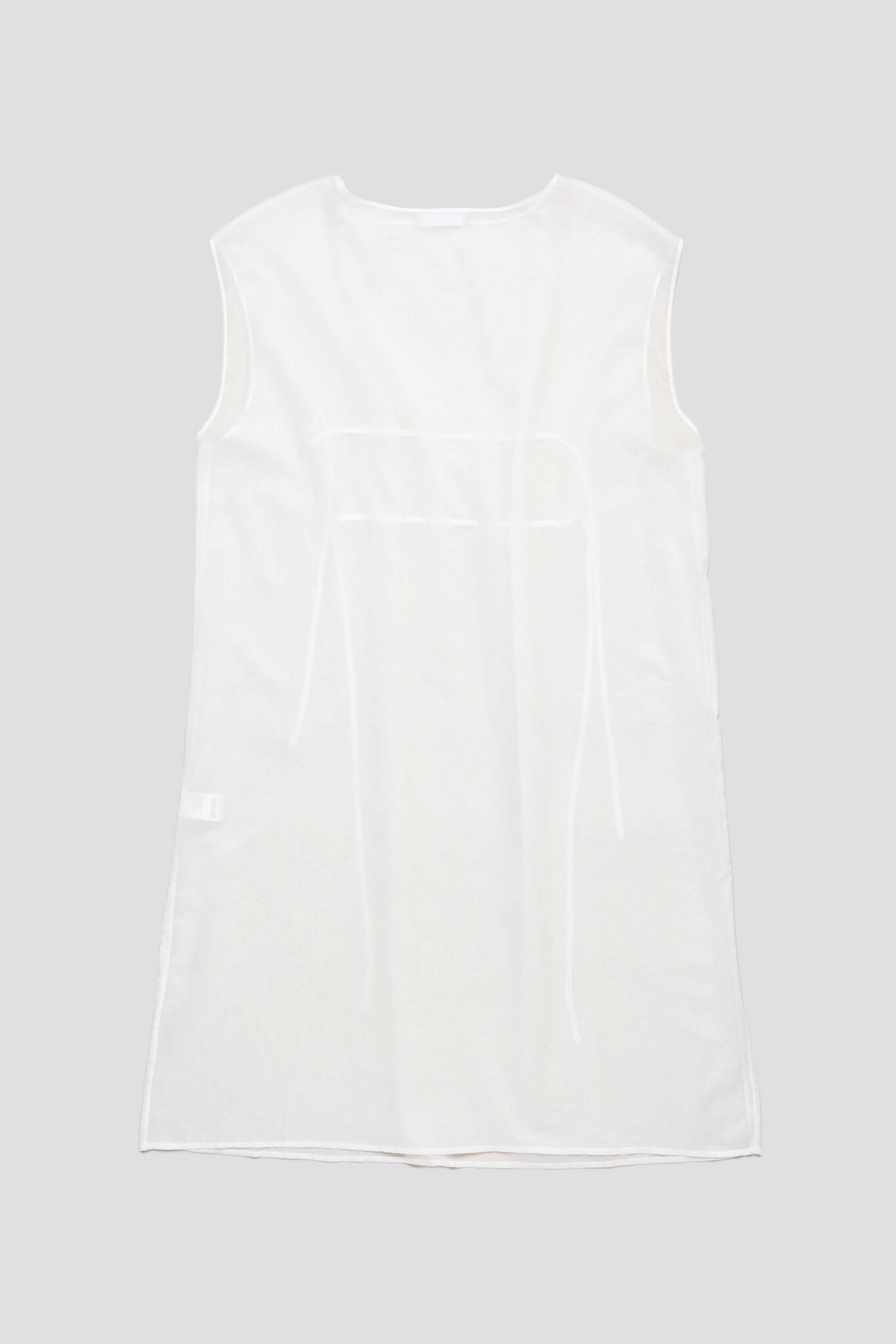 Sheer Drawstring Dress White