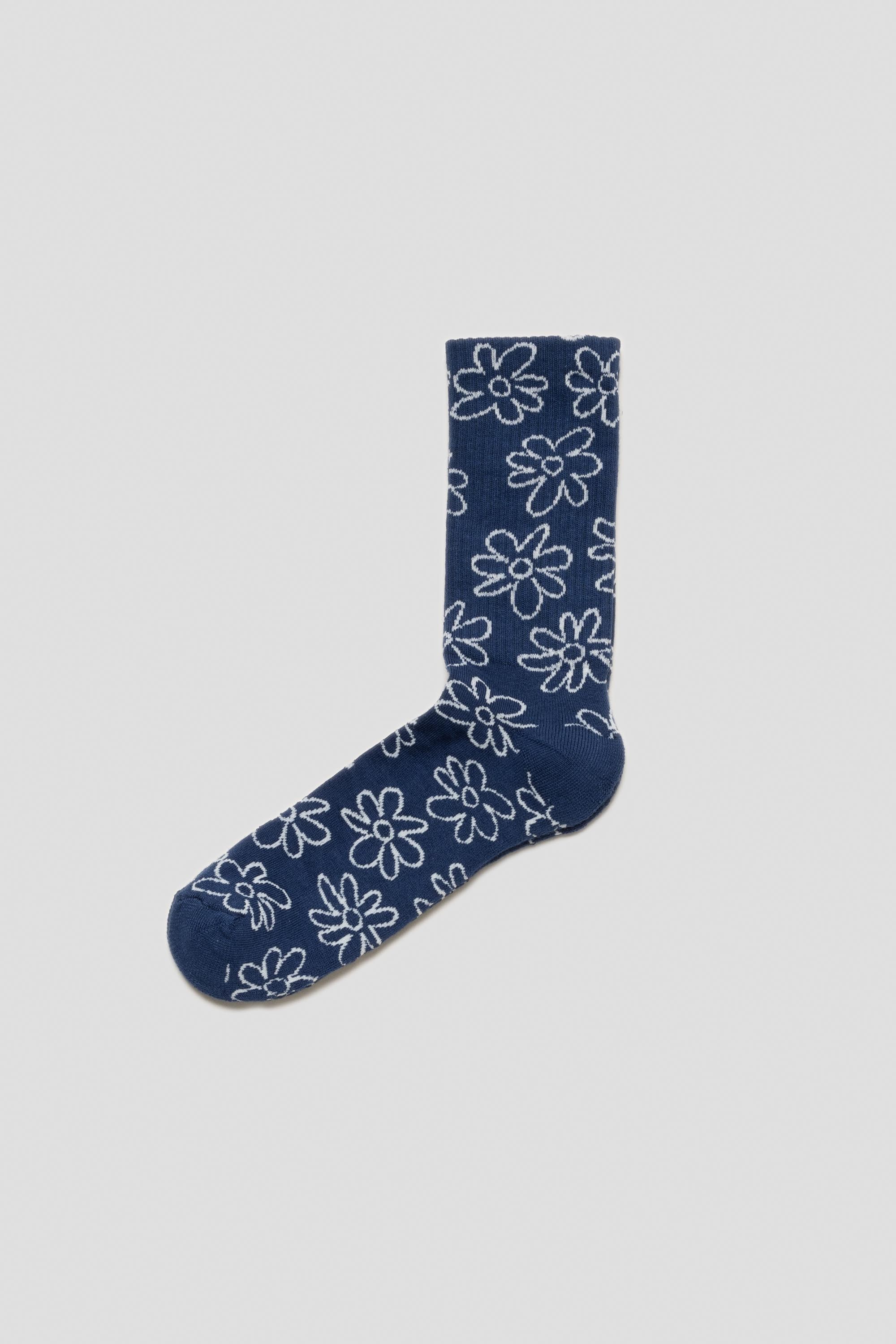 Flowers Allover Socks Navy