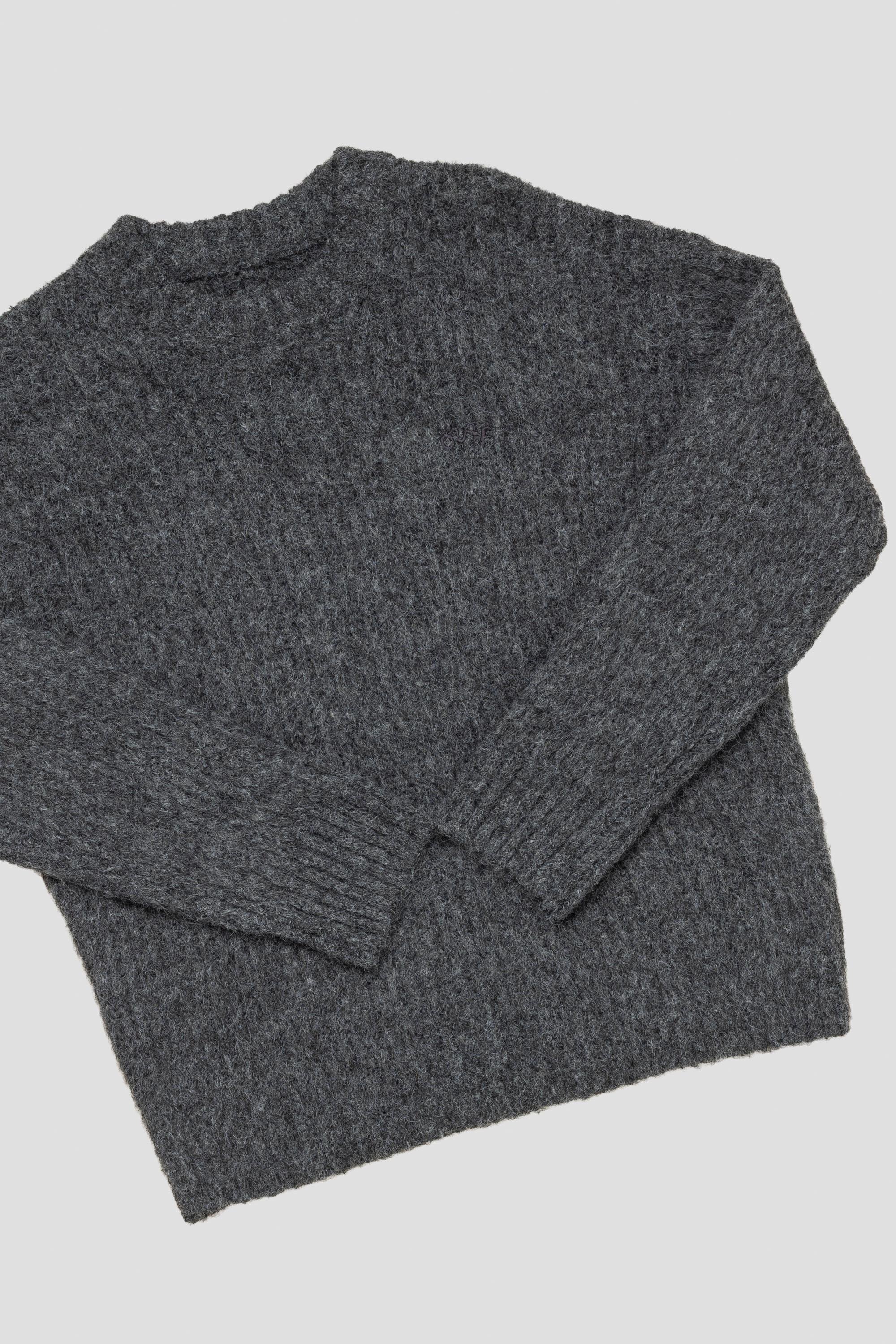 Hairy Knitted Crewneck Charcoal