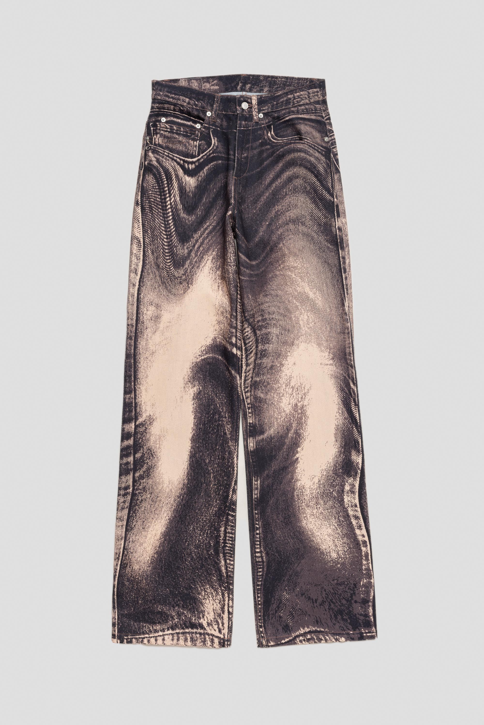 Distorted Print Jeans Dusty Pink