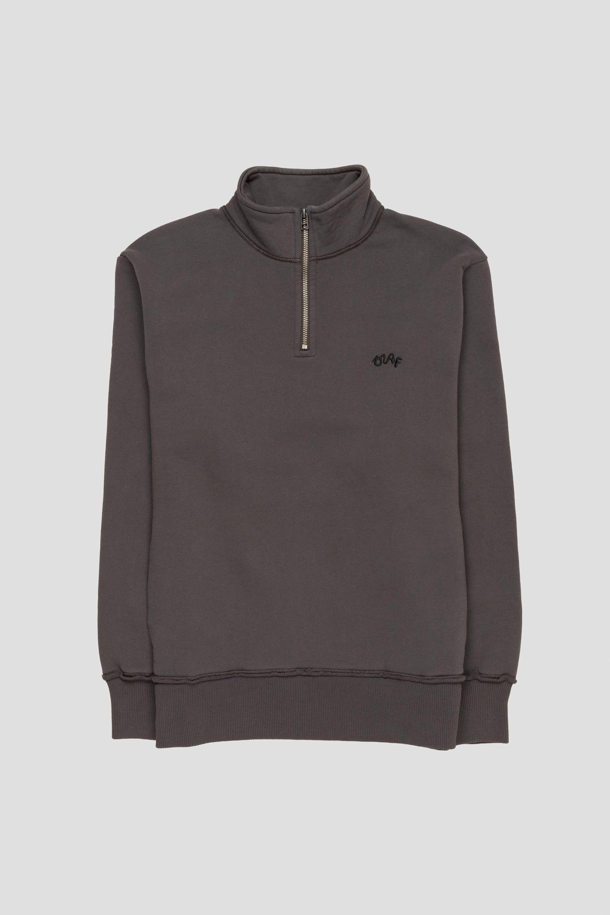 Signature Zip Mock Charcoal
