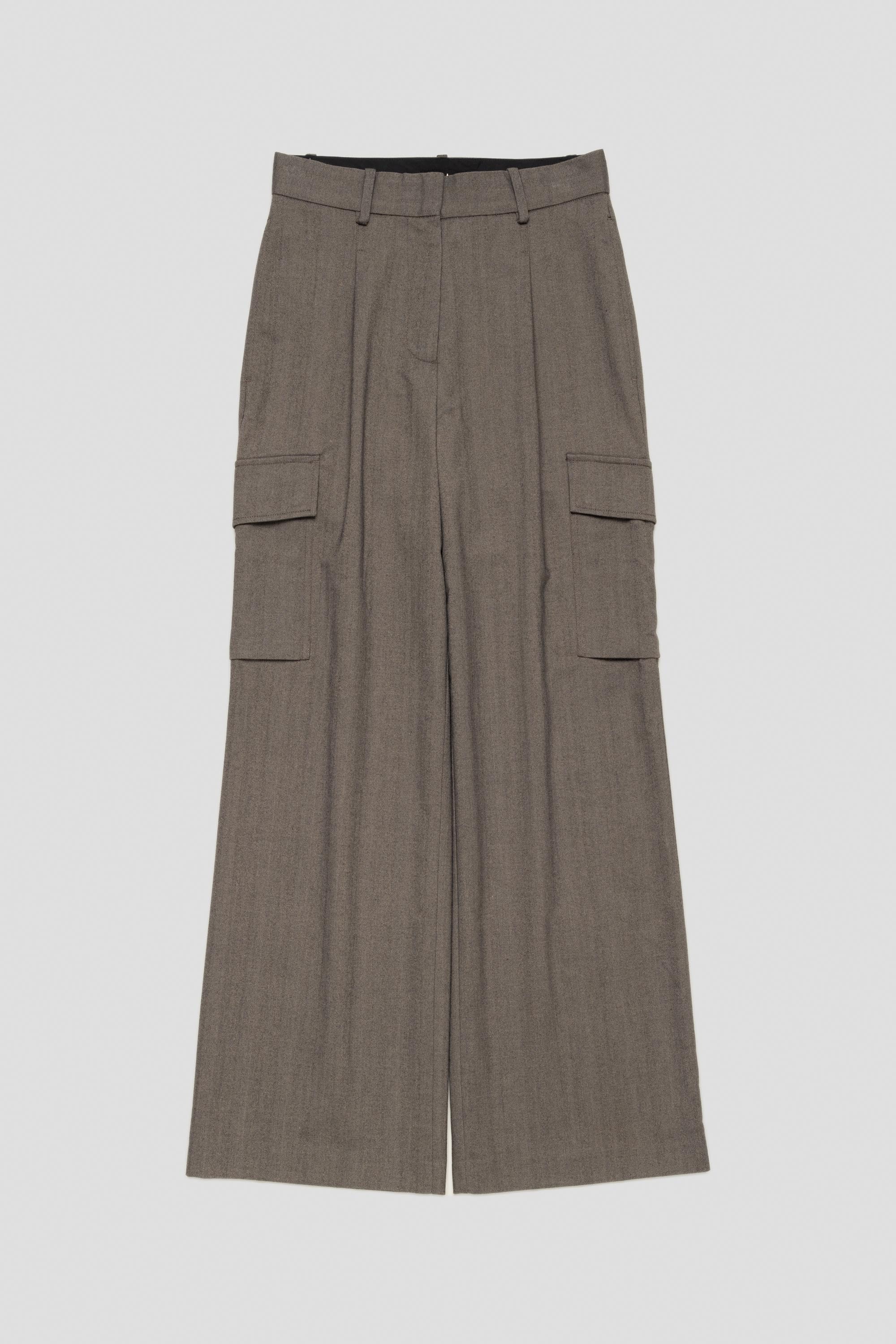 Women's Herringbone Cargo Pants Brown