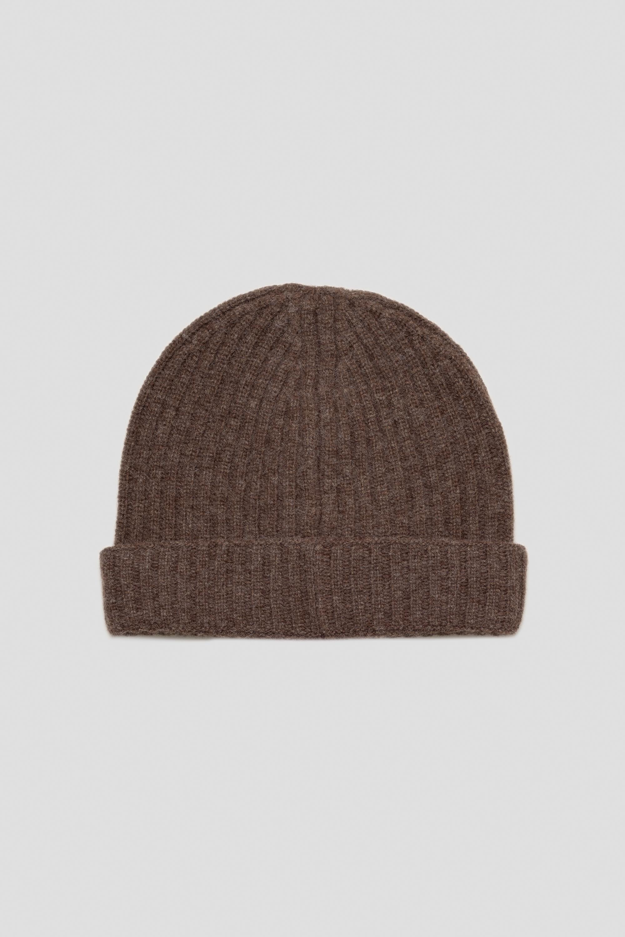 Wool Beanie Brown Melange