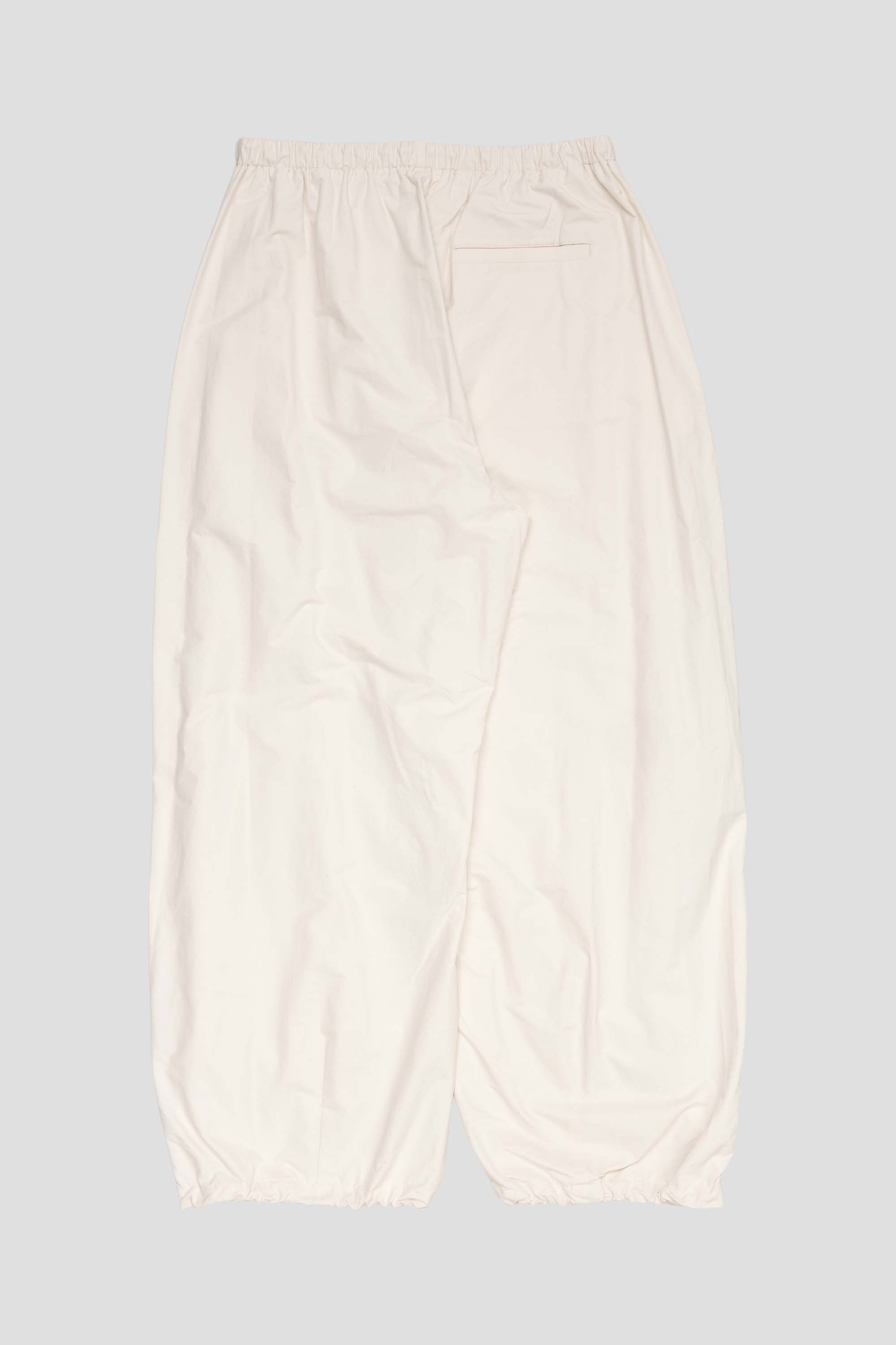 Drawstring Wide Fatigue Pants Ecru