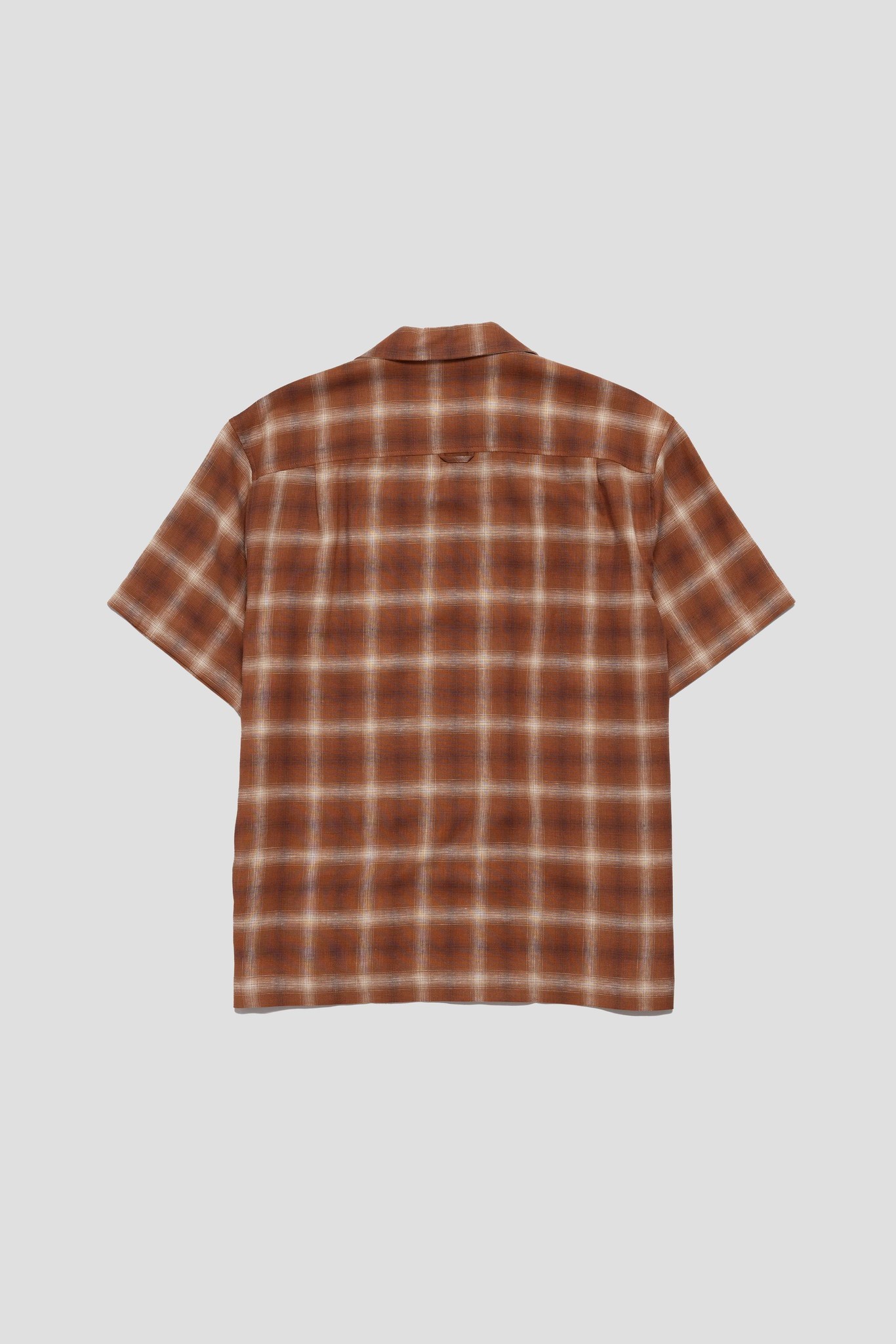 Vaca SS Shirt Brown Check Linen