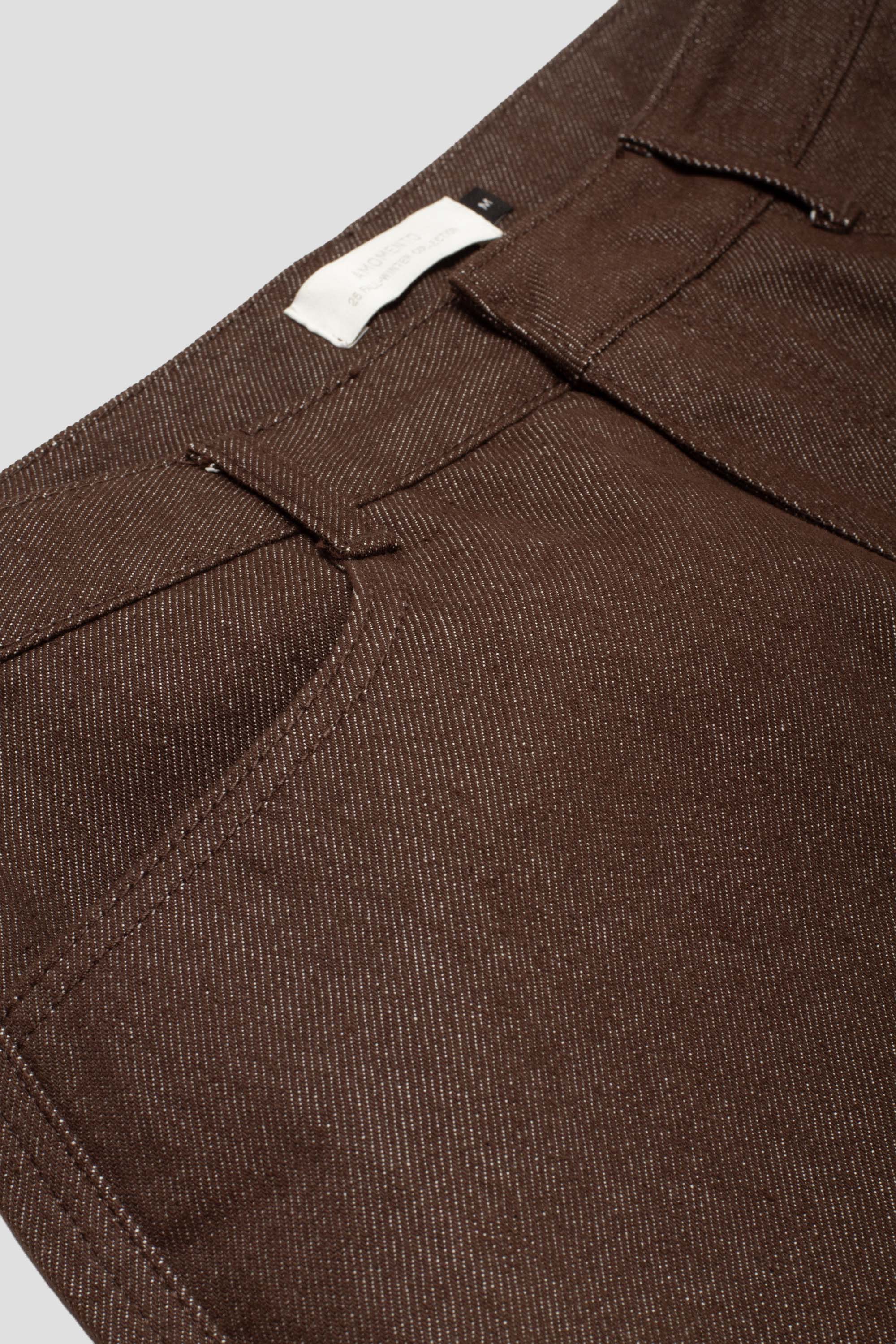Mens Color Indigo Denim Brown