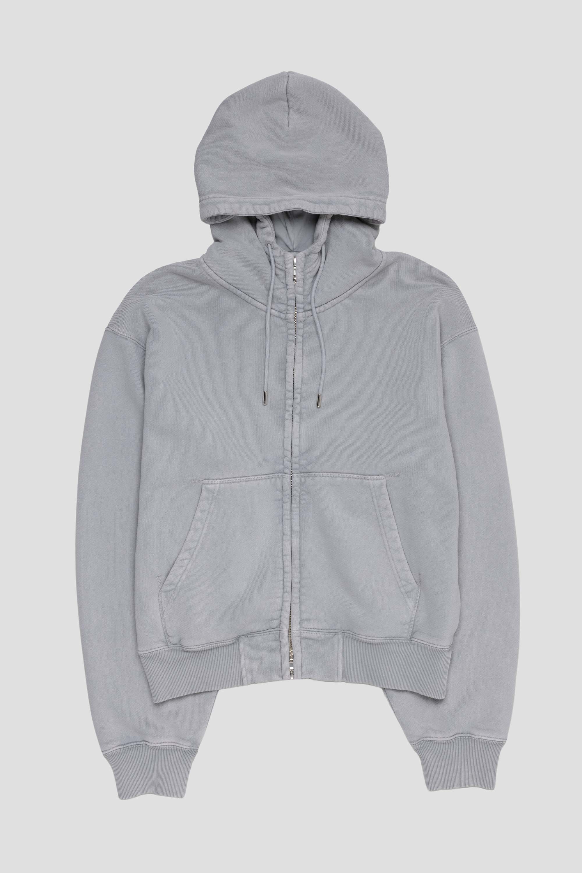 Bubble Zip Hoodie Dove Grey