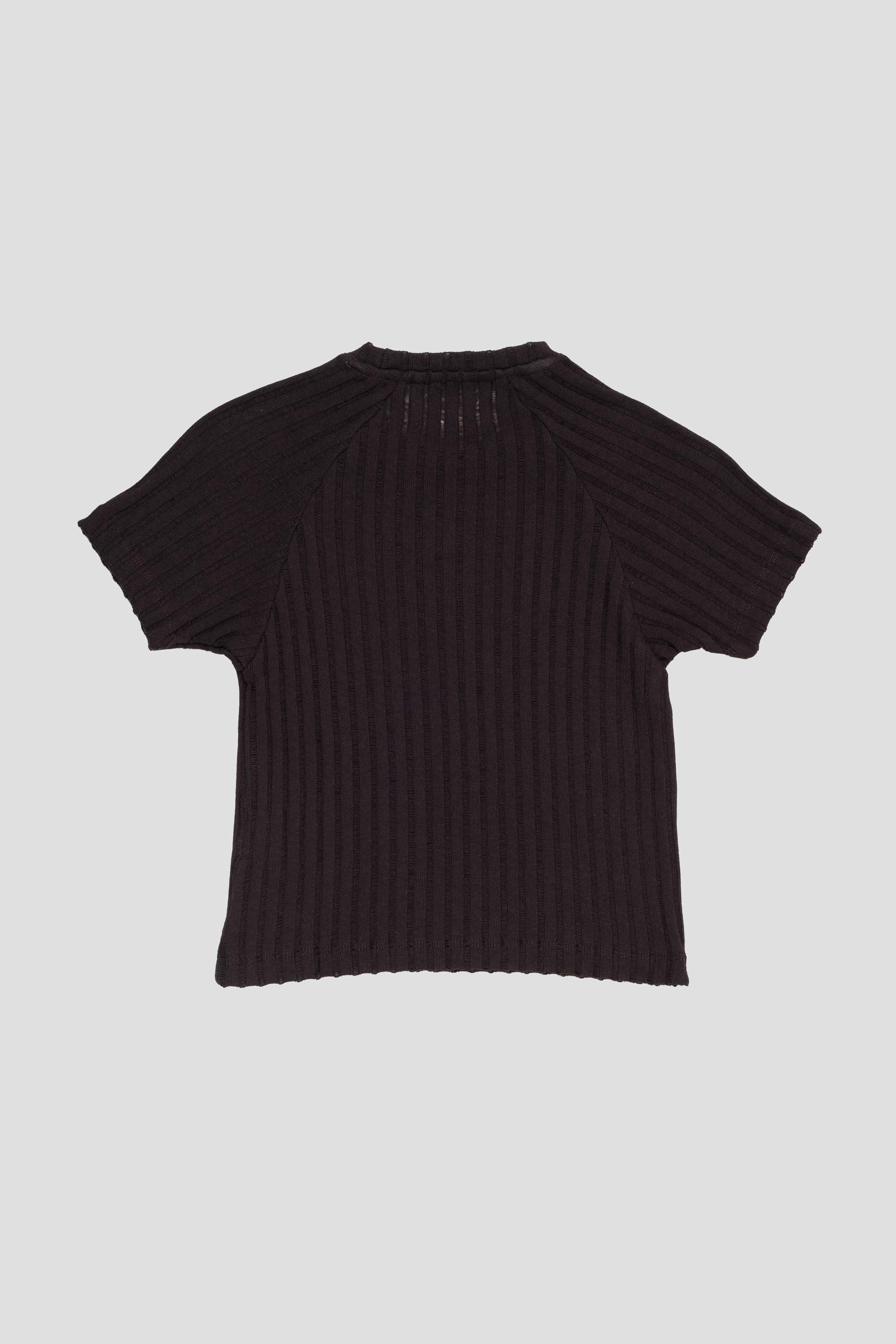Women's Raglan Tee Dark Brown Ajour Stripe