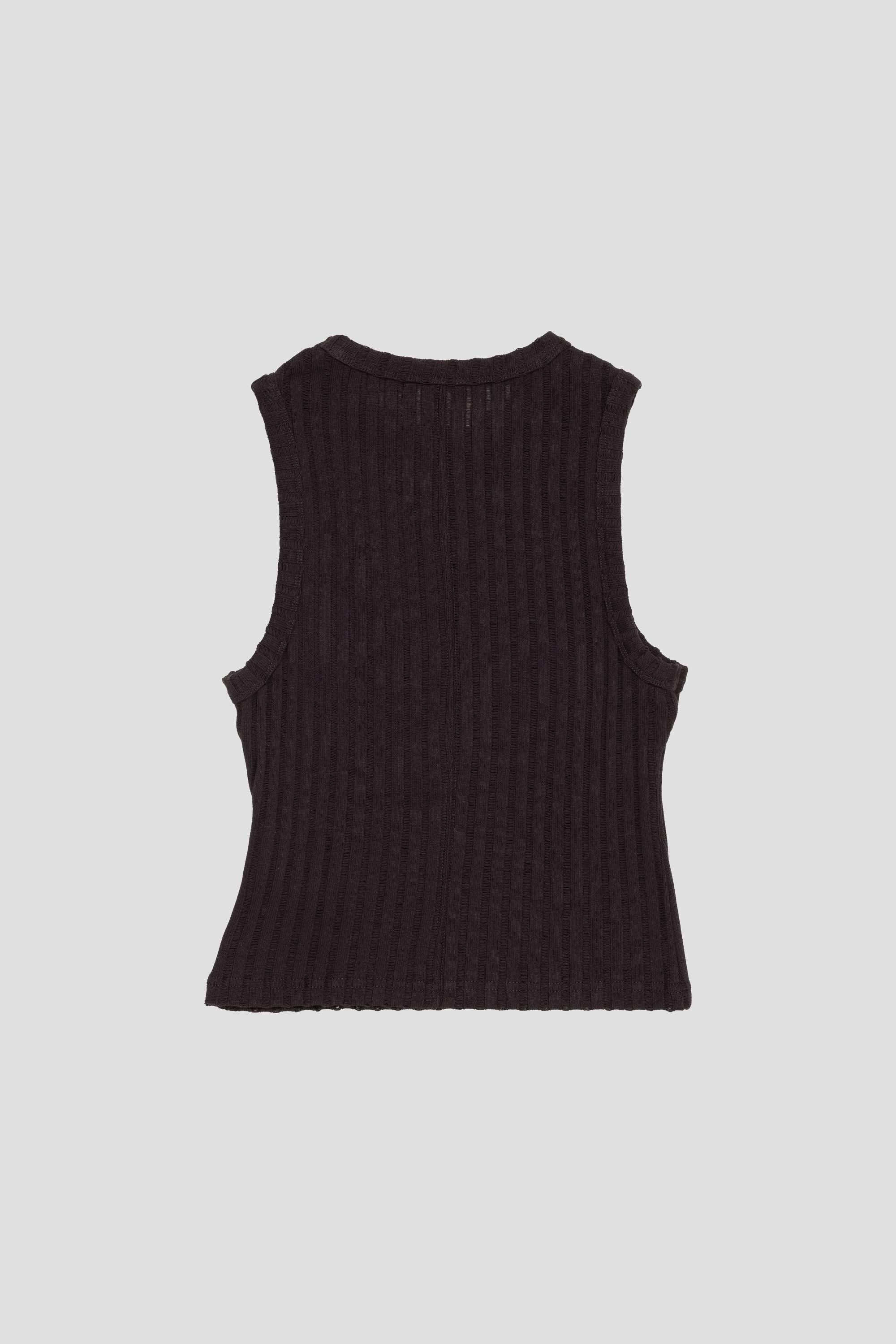 Women's Vacant Top Dark Brown Ajour Stripe