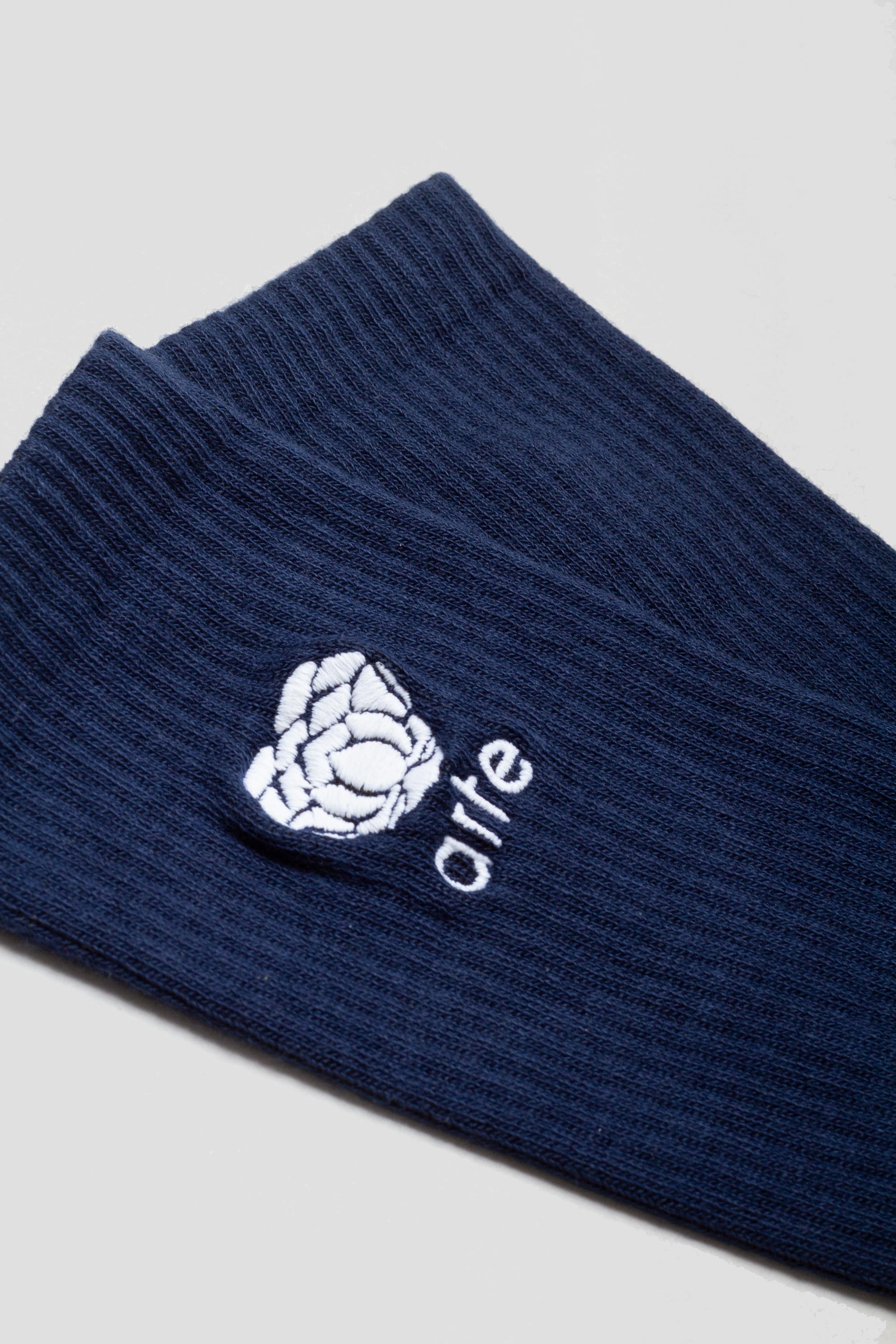 Heart Flower Logo Socks Navy