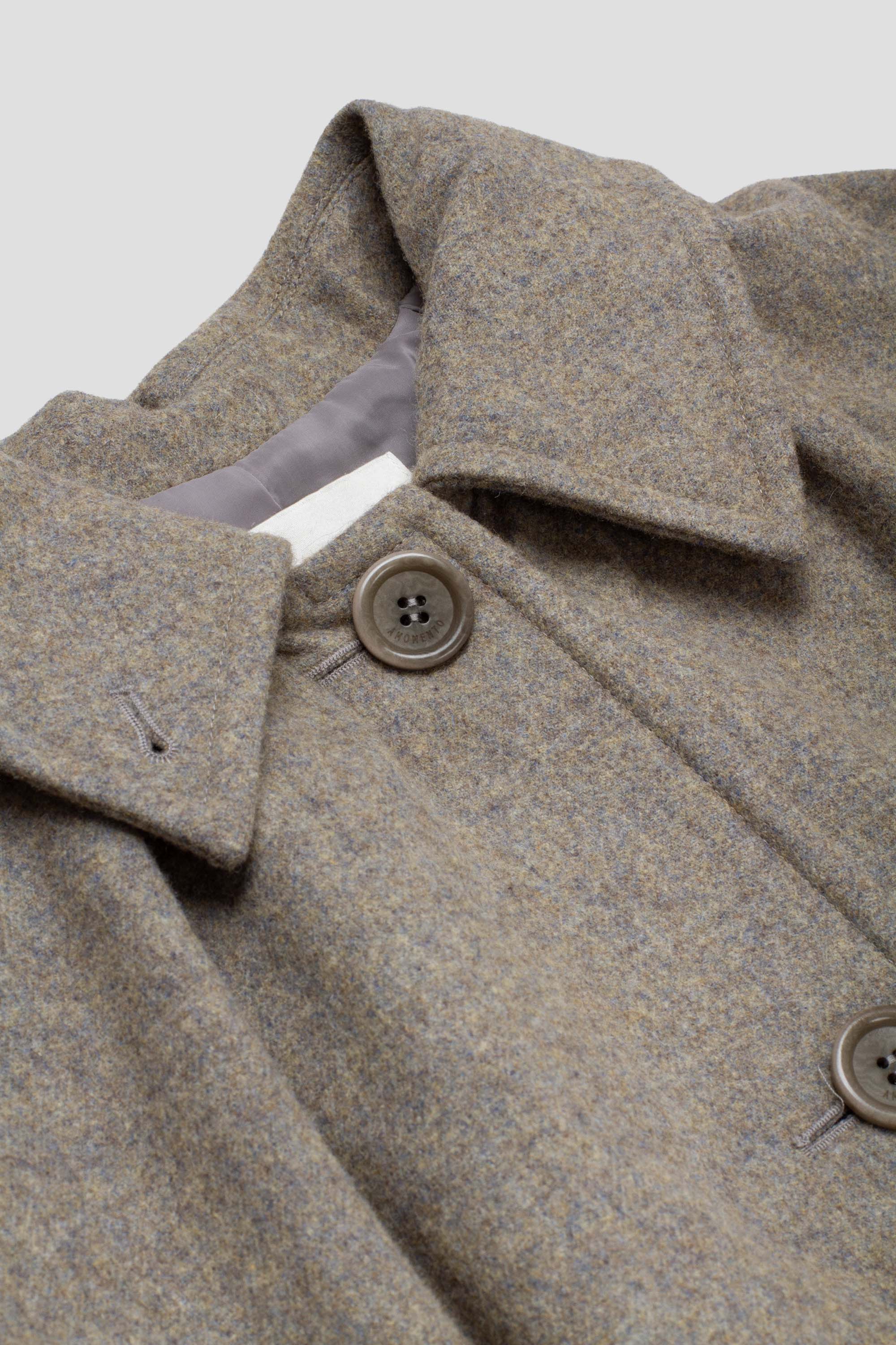 Shirring Coat Grey Blue