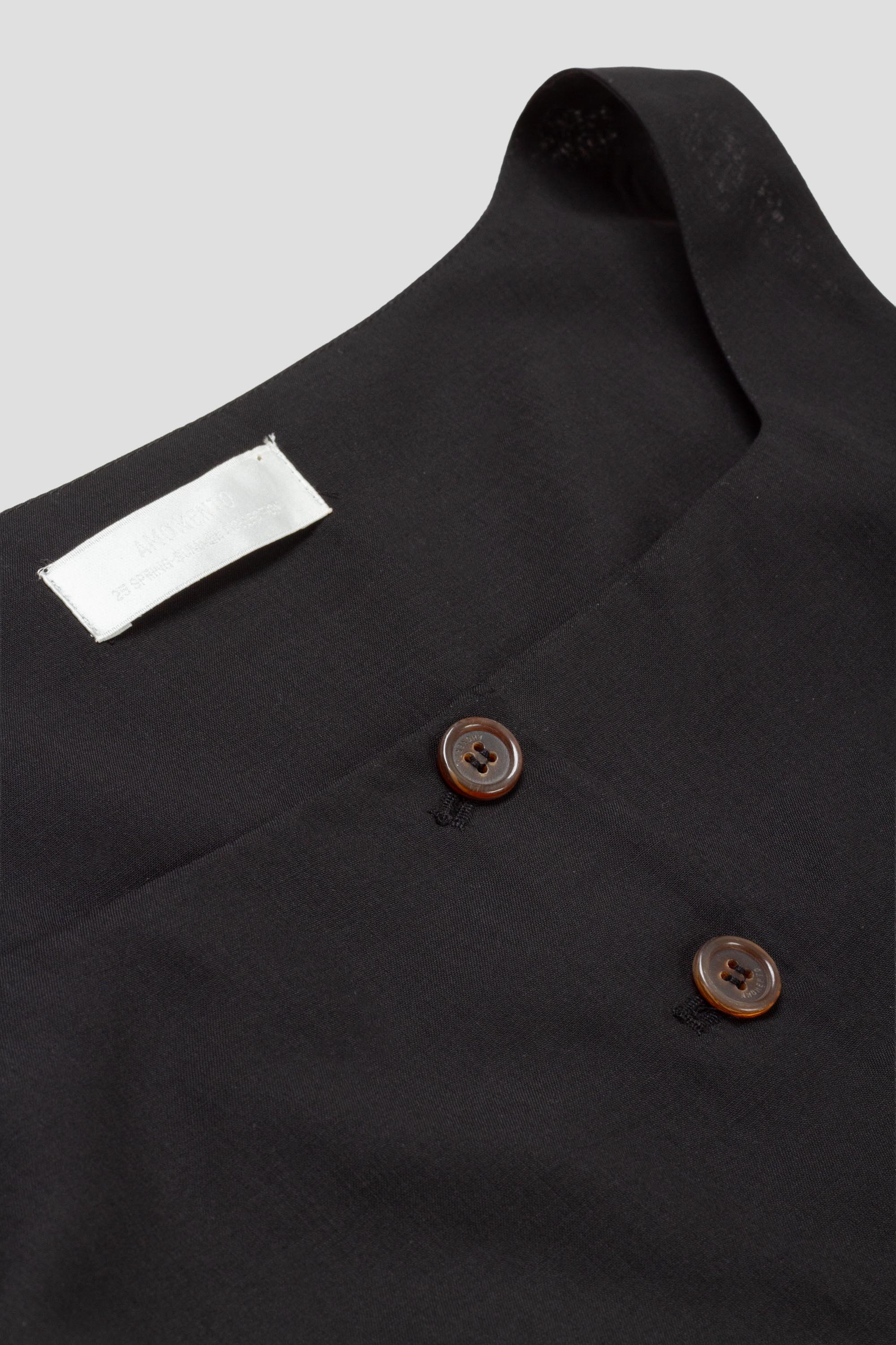 Sheer Scoop Neck Two Way Vest Black