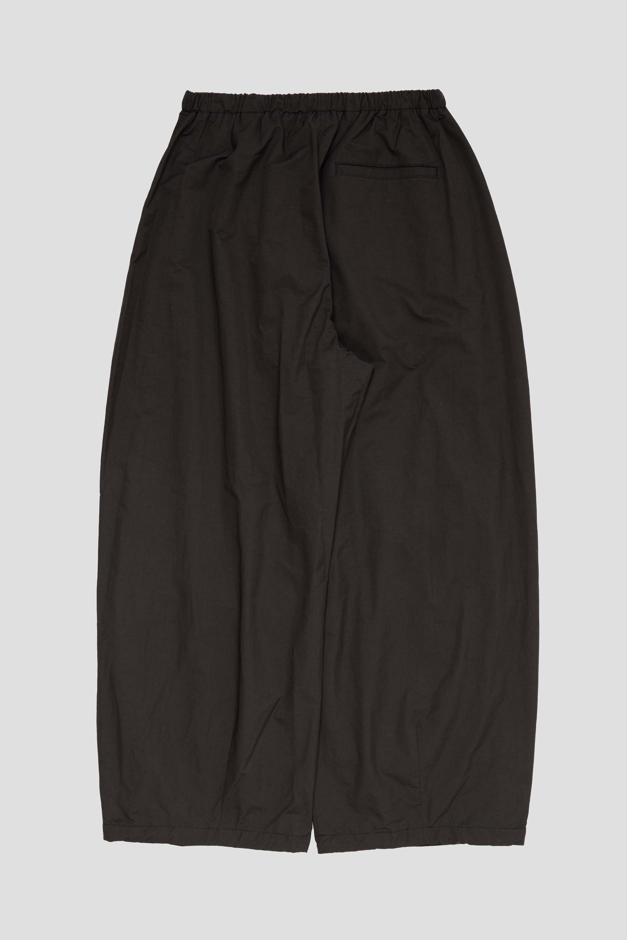 Drawstring Wide Fatigue Pants Black
