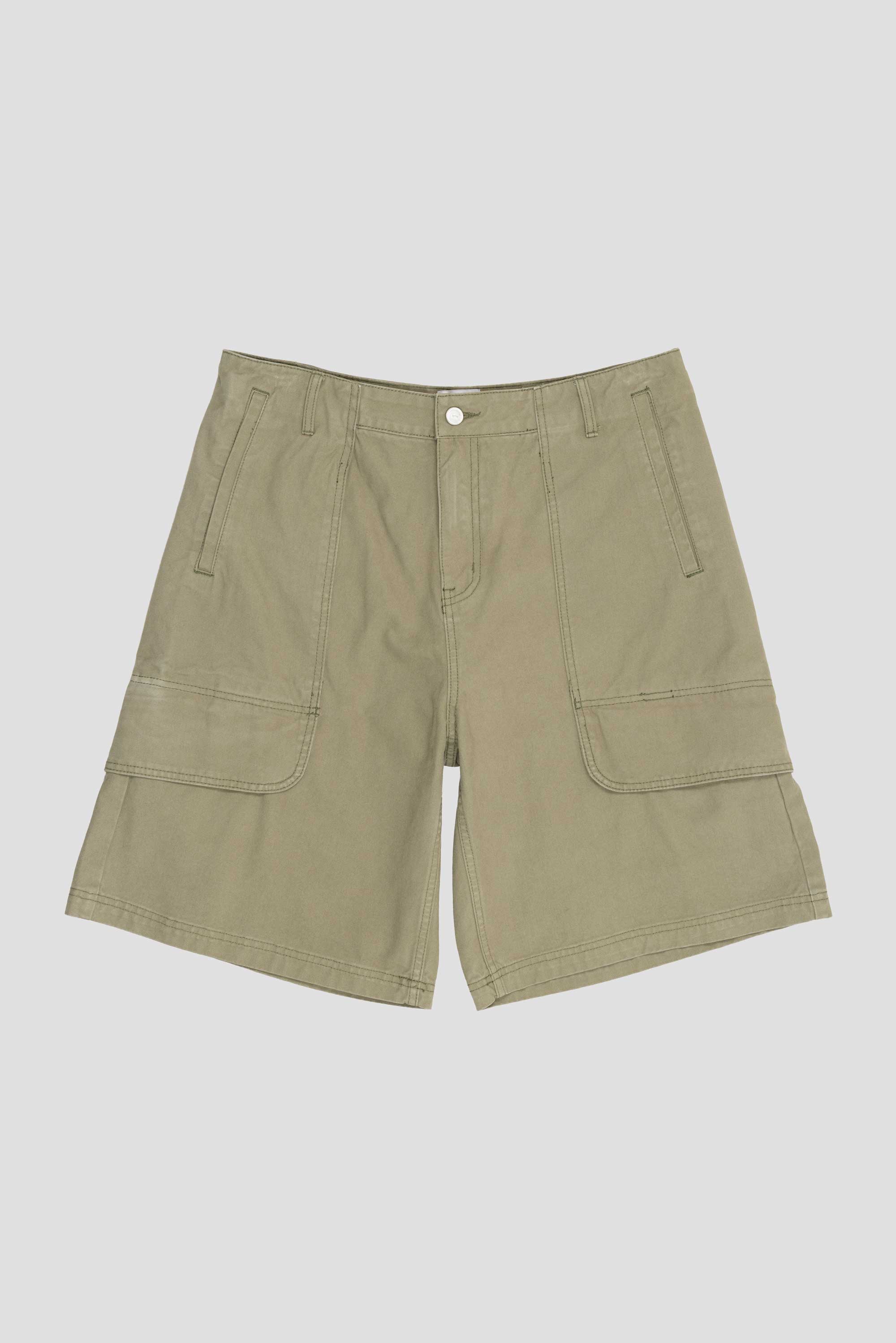 Canvas Cargo Shorts Green