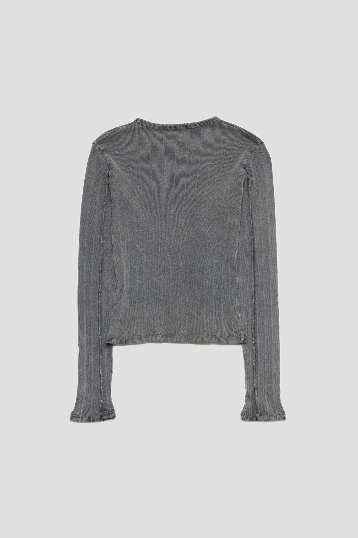 Women's LS Rib Tee Washed Graphite