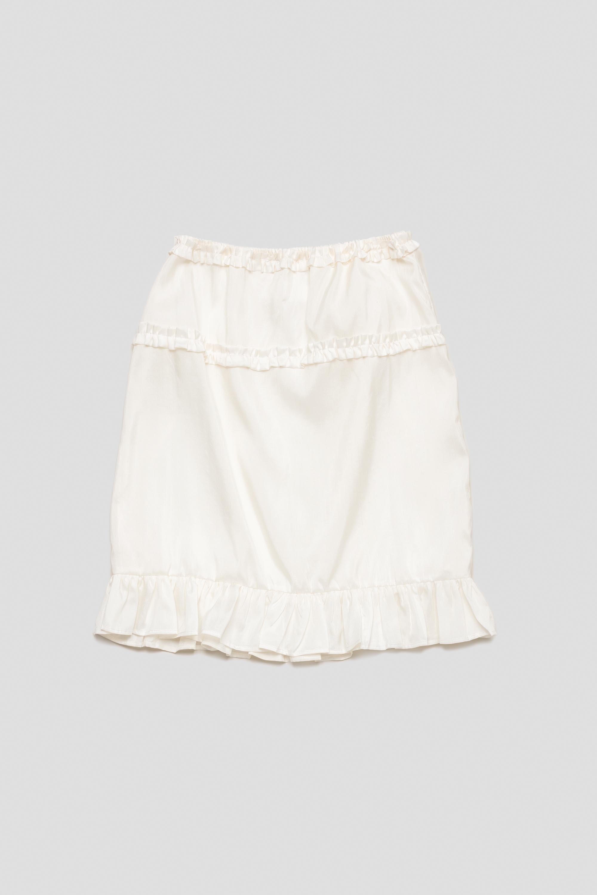 Ruffle Skirt Silk Ivory