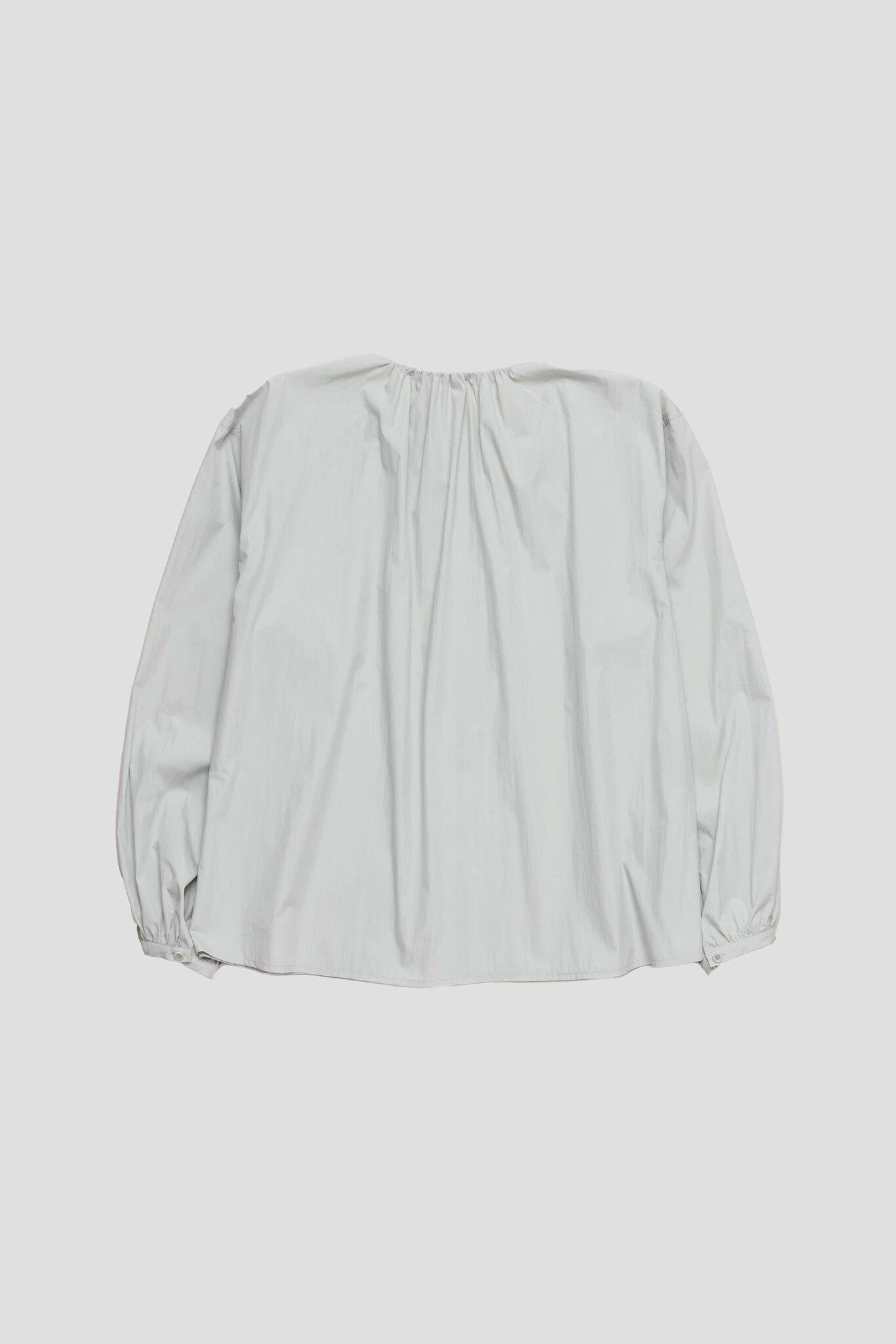 Drawstring Shirring Shirt Light Grey