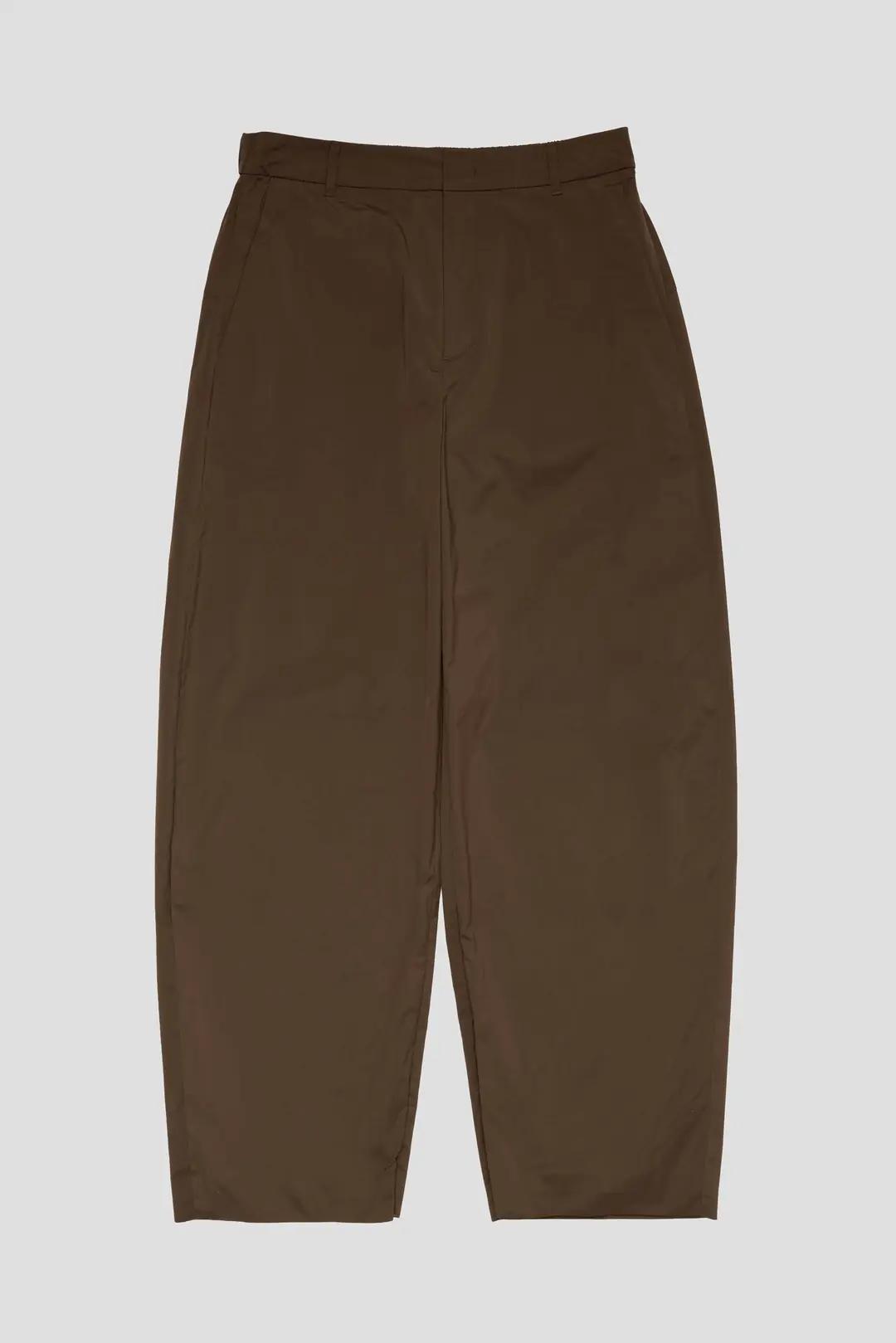 AmomentoTaffeta Curved Leg Pants Brown