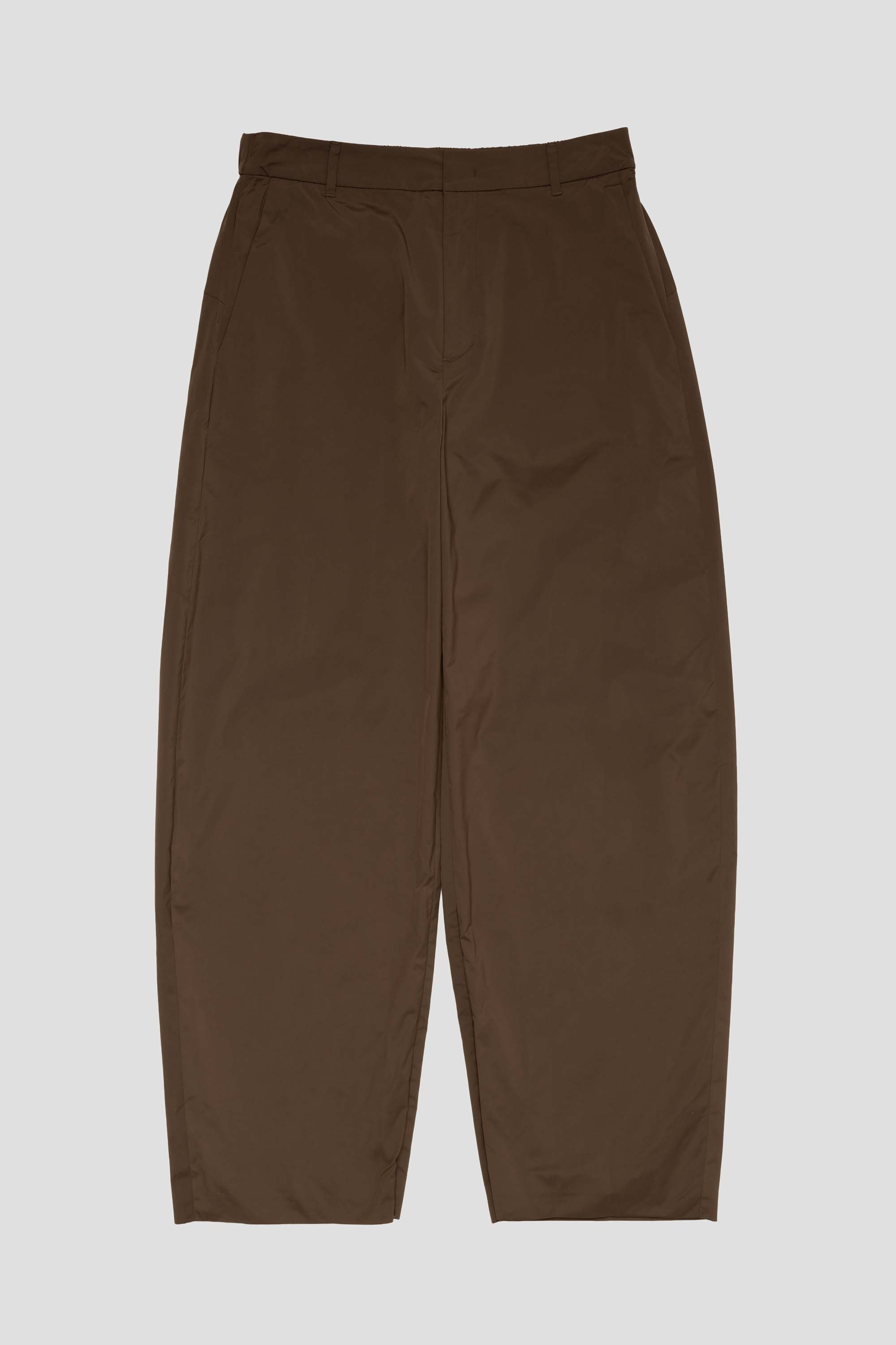 Taffeta Curved Leg Pants Brown