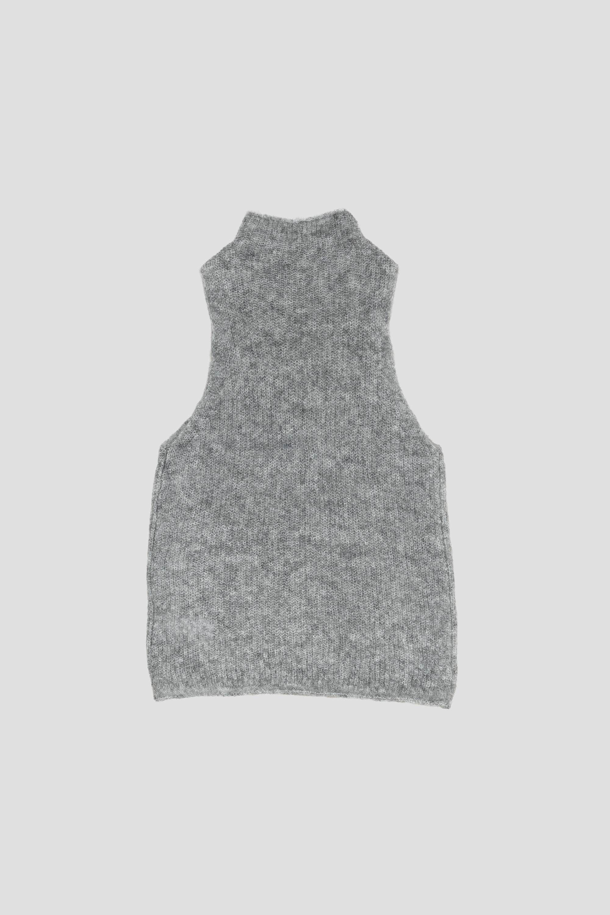 Sheer Sleeveless Top Melange Grey
