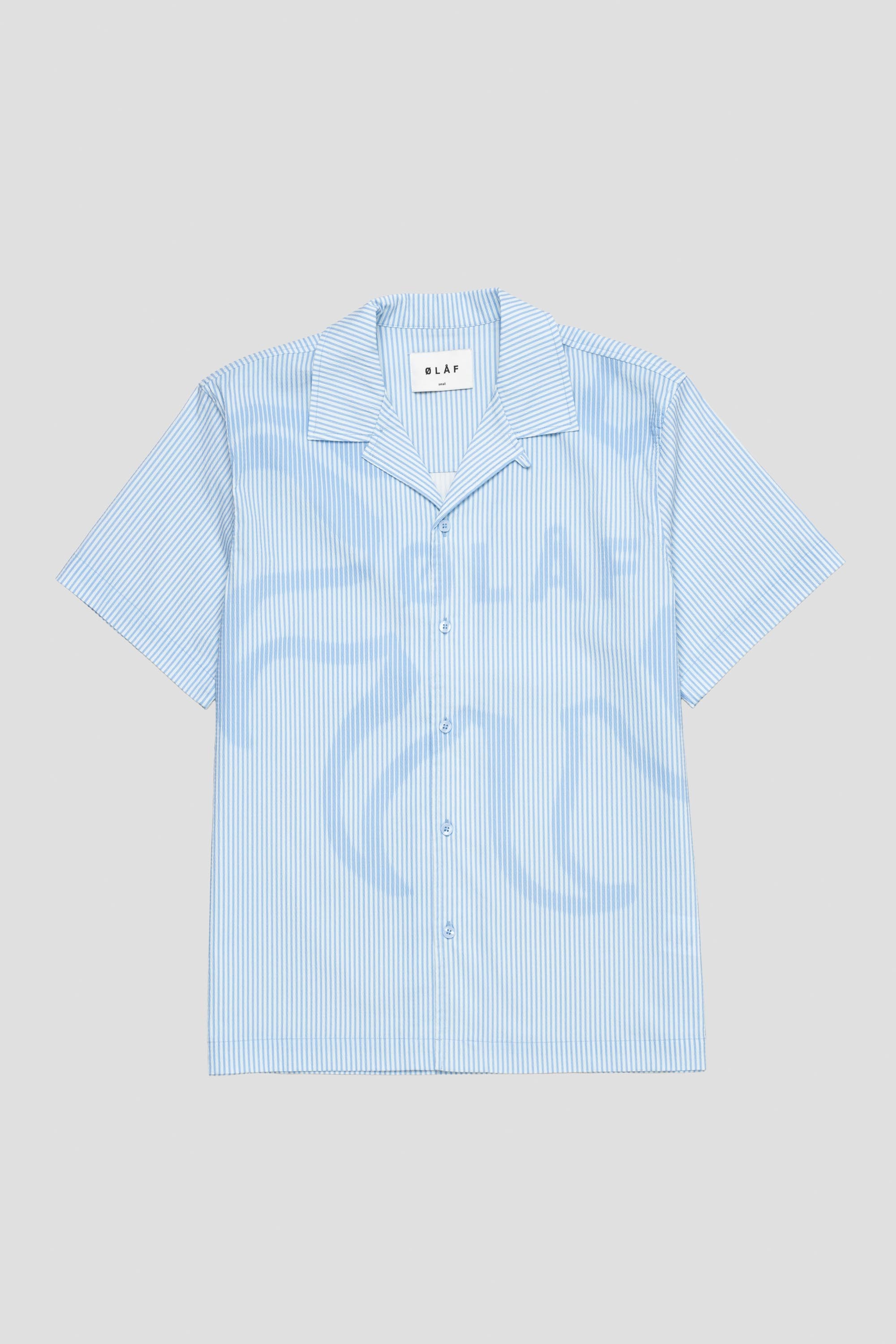 Stripe Sun AOP Camp Shirt Surf Blue