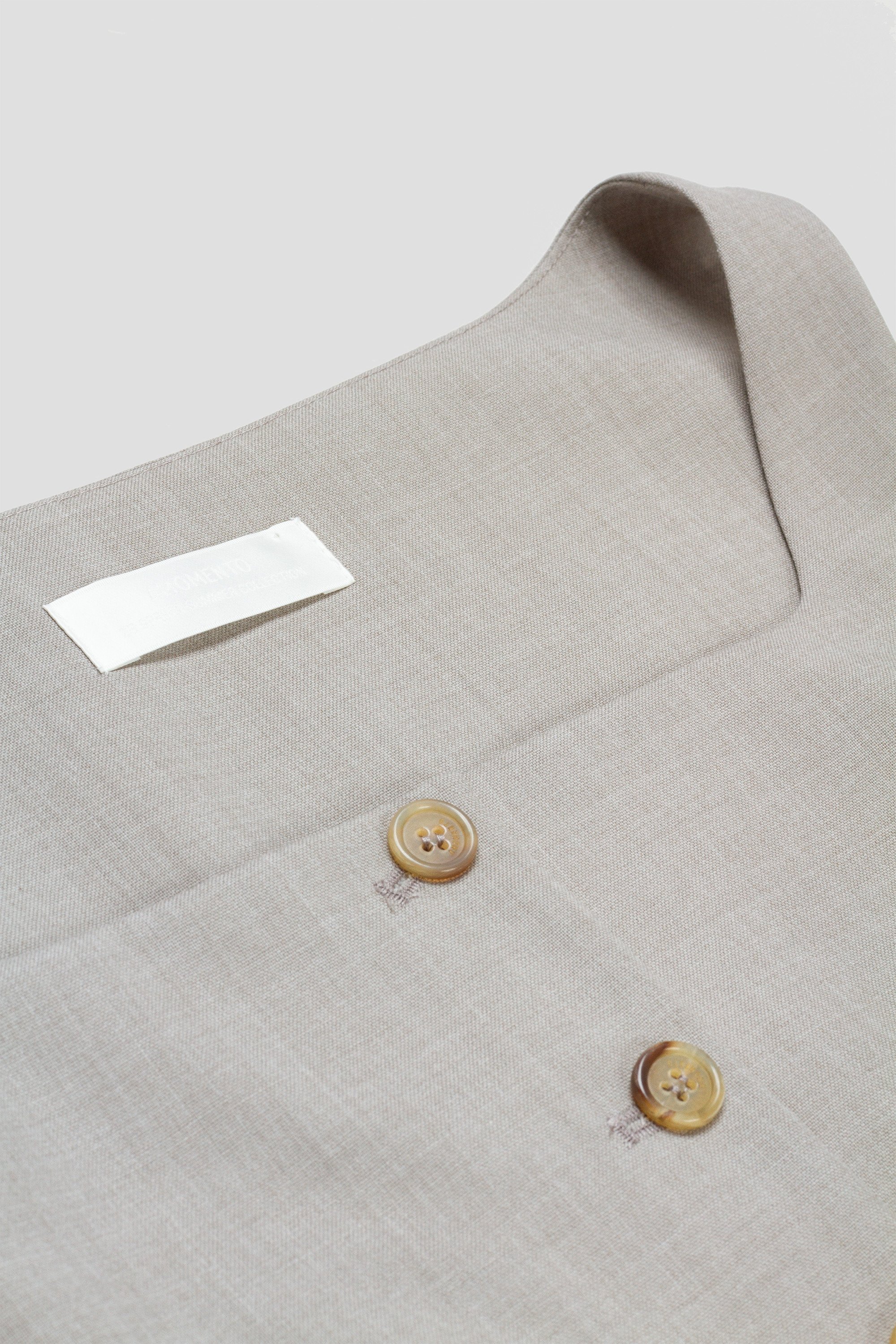 Scoop Neck Two Way Vest Beige